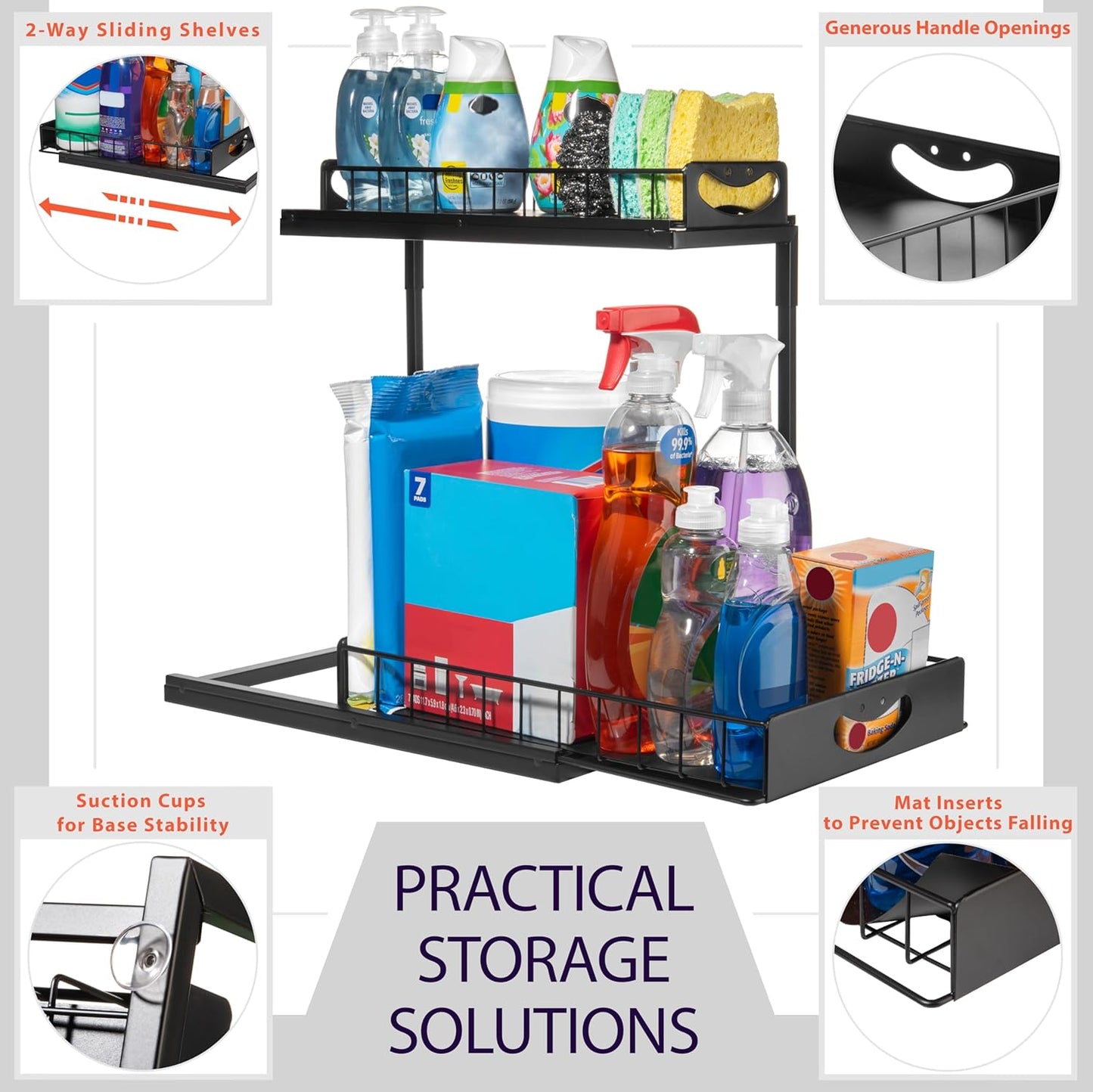 Under Sink Organizer, Pull Out Cabinet Organizer
