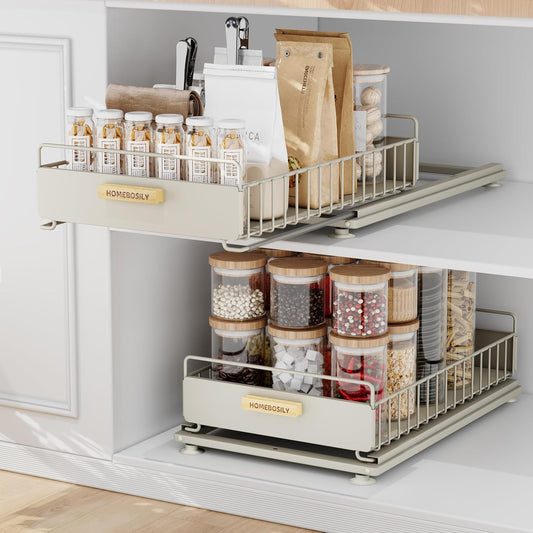 Under Sink Organizer, 2 Pack Pull Out Kitchen Cabinet Organizer