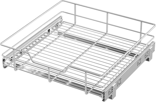 Pull Out Cabinet Organizer 17" W X 17" D, Slide Out Drawers For Kitchen Organizers and Storage