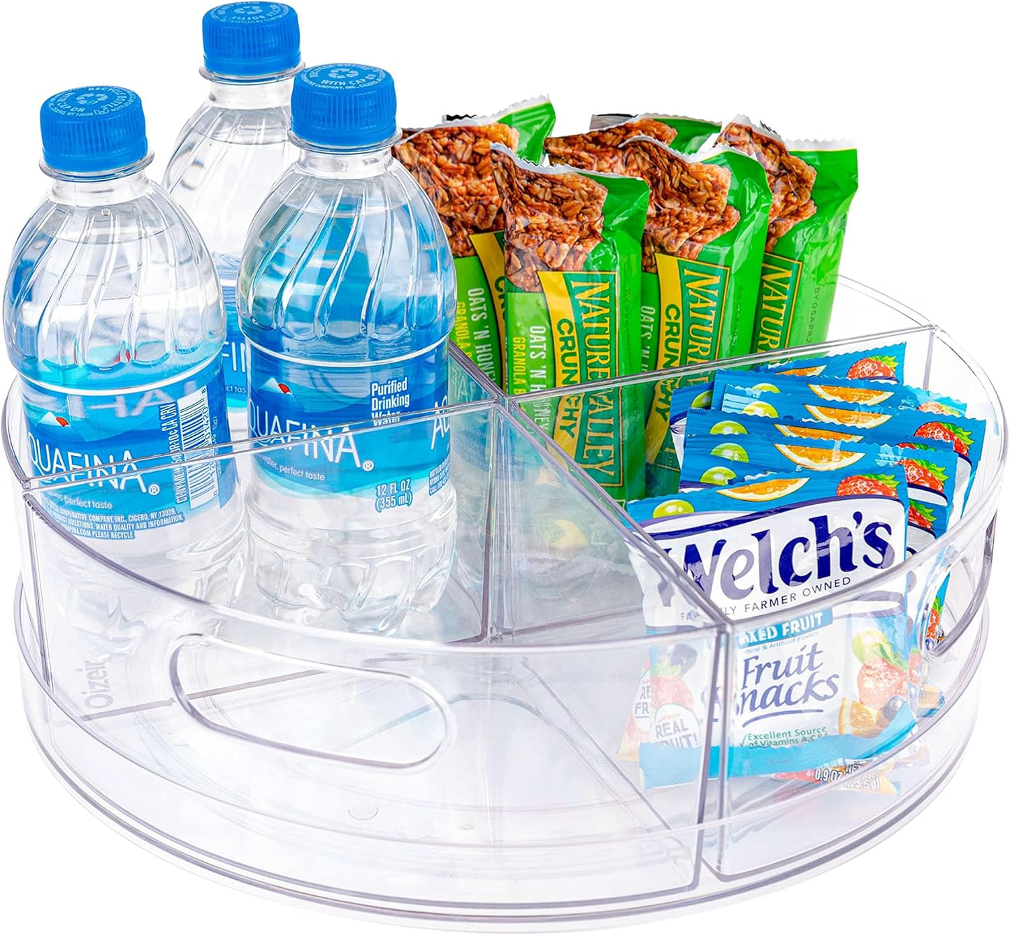 Lazy Susan Turntable - Clear Acrylic, Removable Sections