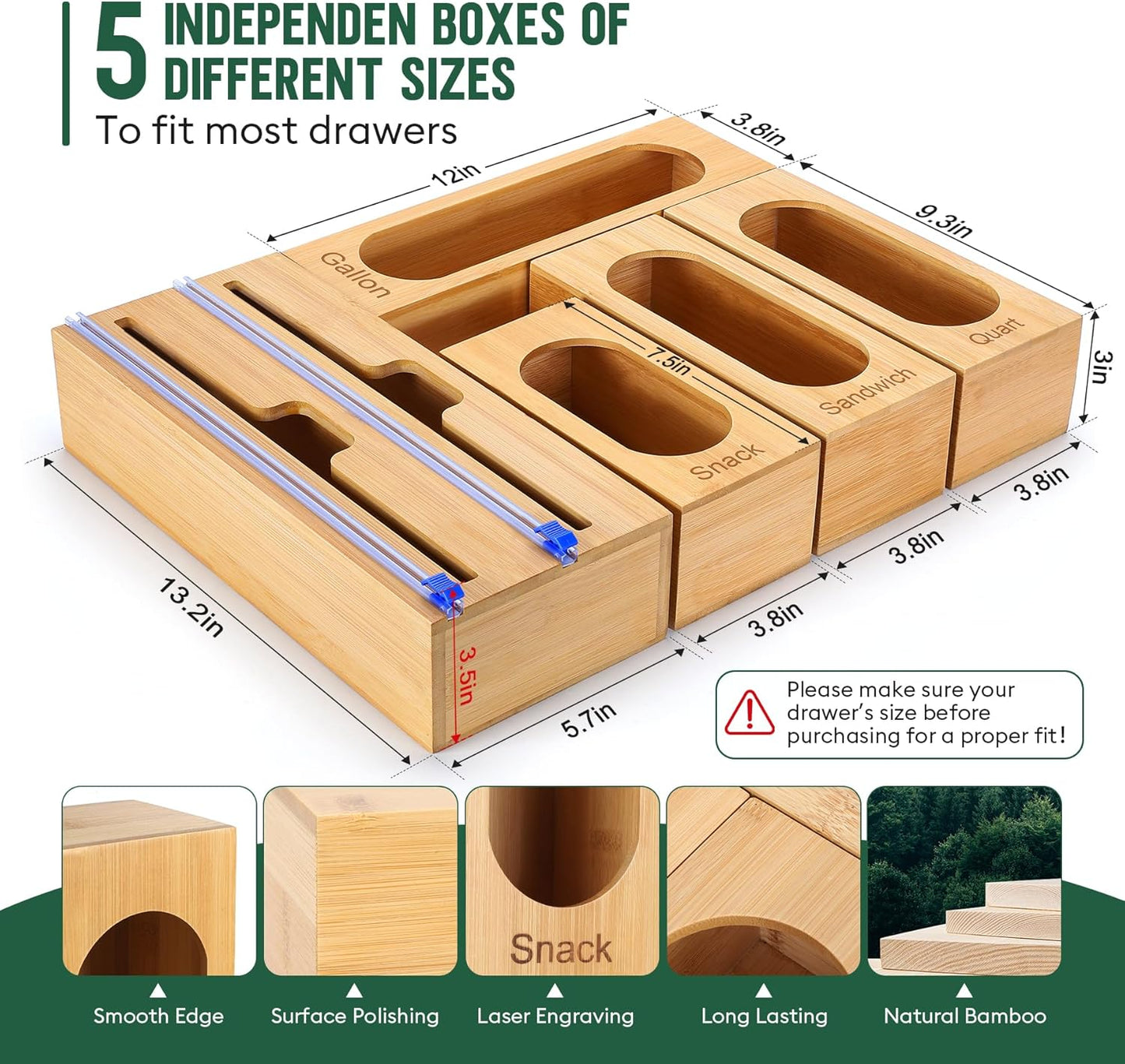 Individual Storage Bag Organizer for Kitchen Drawer
