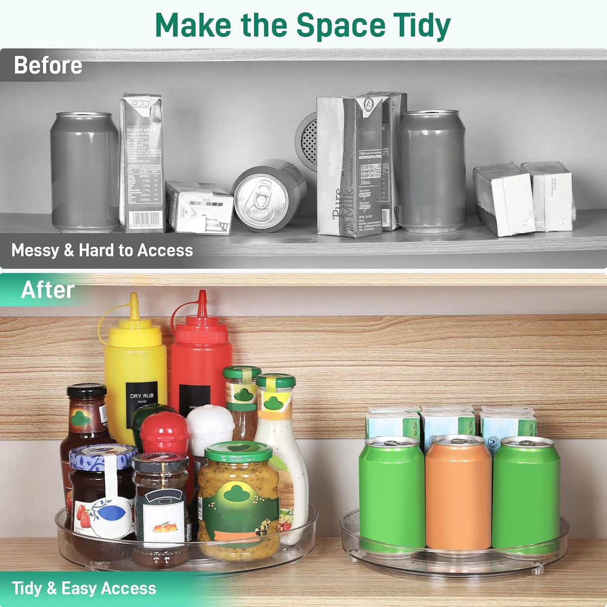 Optish 4 Pack Lazy Susan Organizer