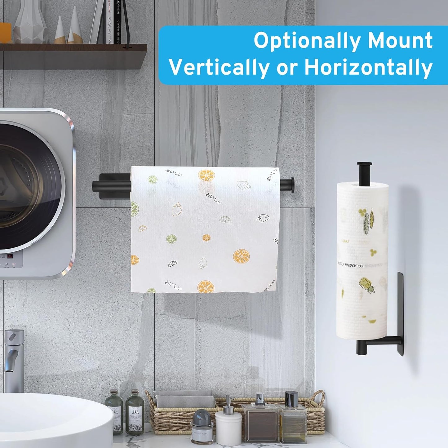 2nd Gen Paper Towel Holder Under Cabinet No Drilling