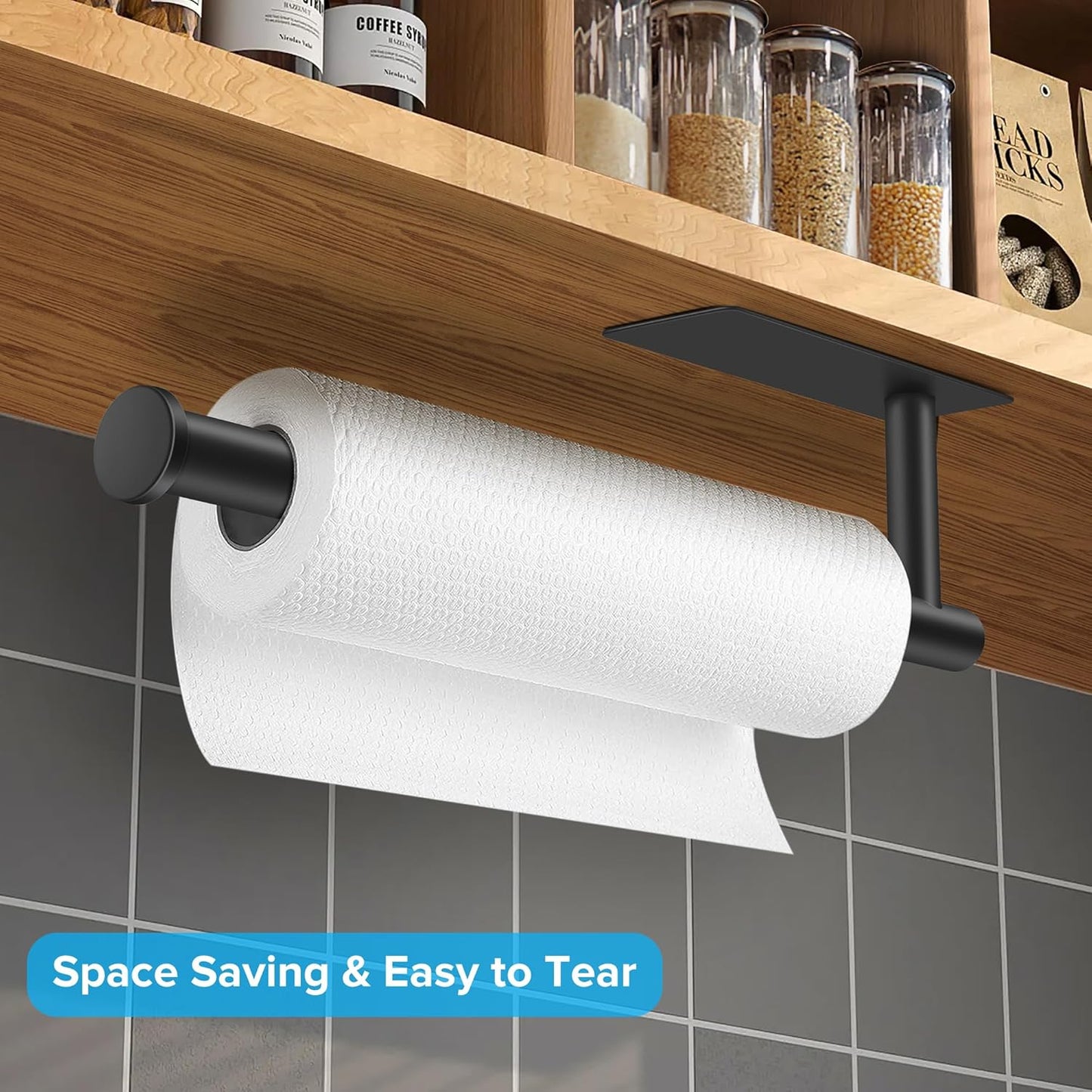 2nd Gen Paper Towel Holder Under Cabinet No Drilling