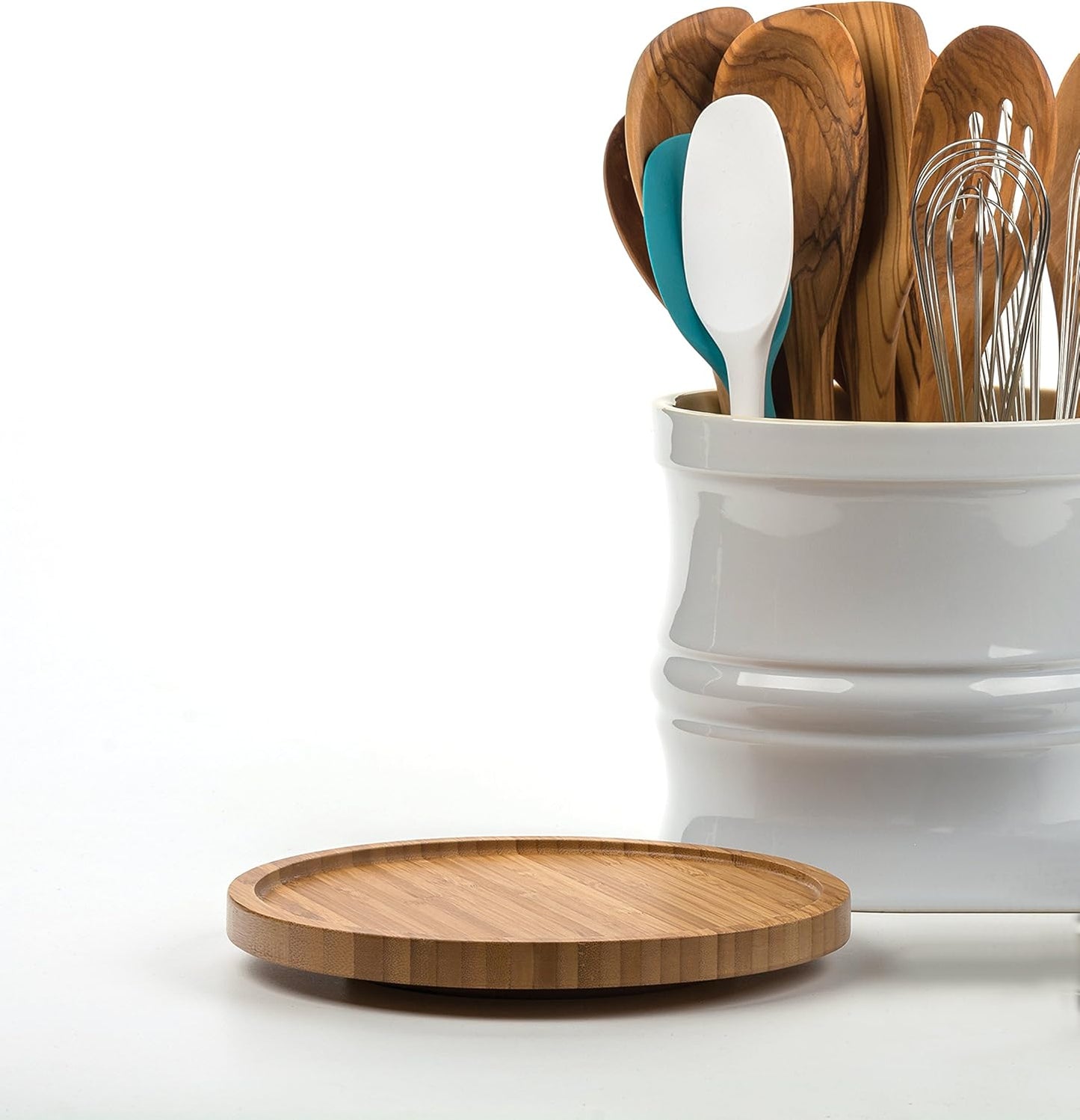 Tool Crock Turntable Lazy Susan, Bamboo, 8.25" | Handy in Cabinets or on Counters | Rotating Base with Sturdy Lip | Organize Spices & Small Bottles