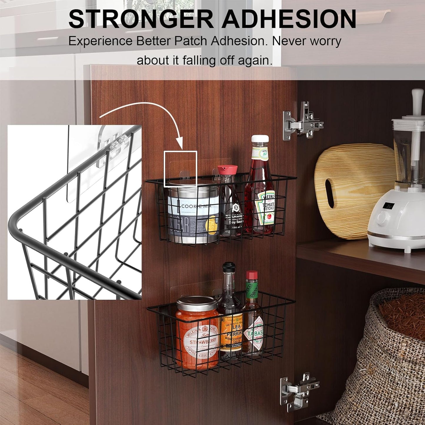 Hanging Kitchen Baskets Wire Storage Basket Over the Cabinet Door Organizer