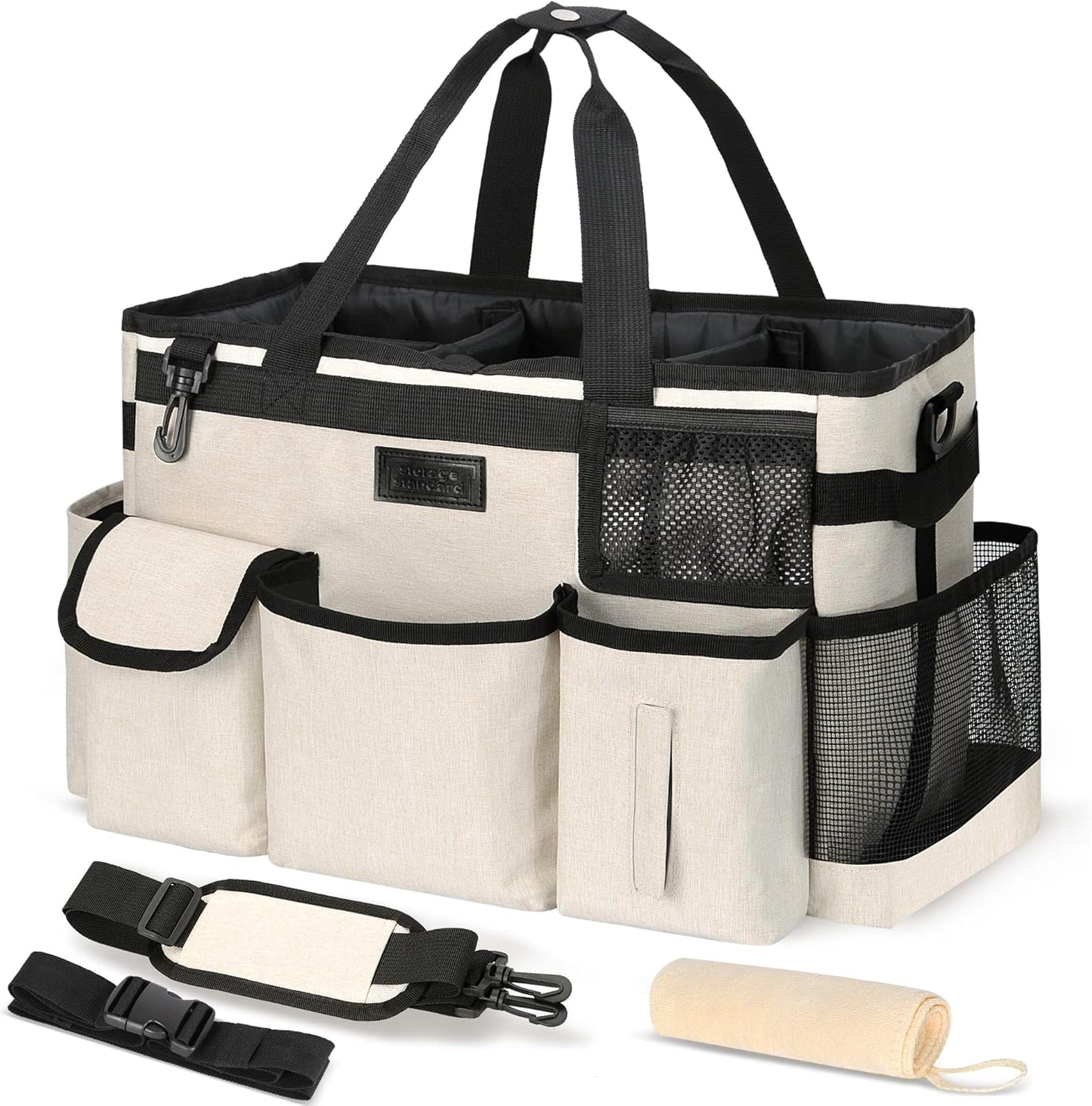 Cleaning Caddy Organizer with Handle - Large Caddy Bag for House & Bathroom Cleaning Supplies