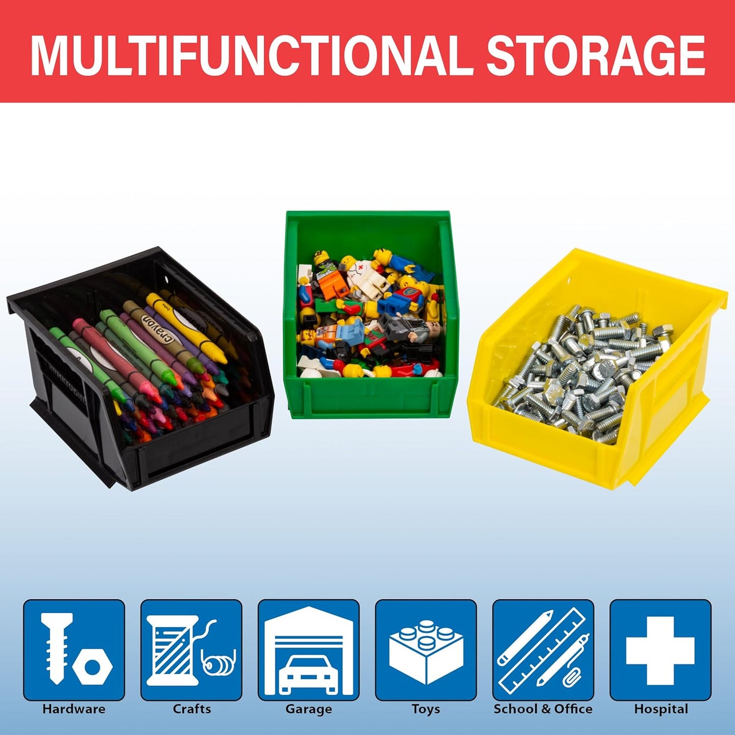 30210 AkroBins Plastic Storage Bins, Space-Saving Stackable Bins for Garage, Pantry