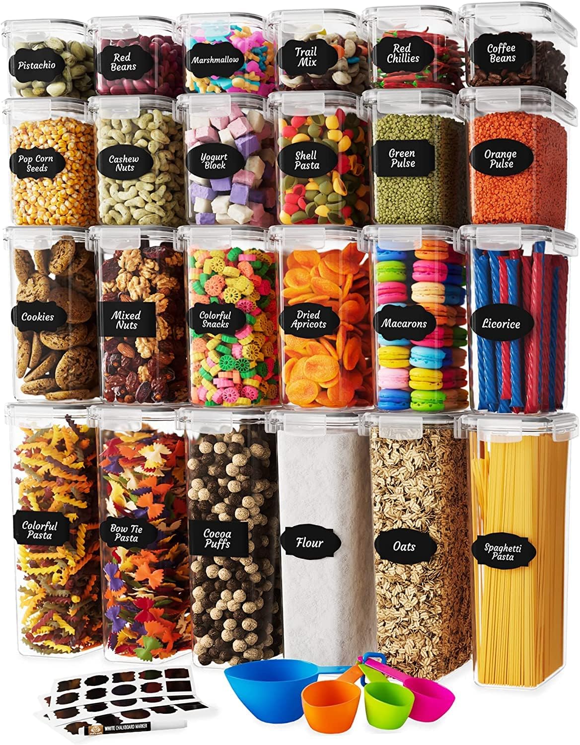 Airtight Food Storage Container Set - 24 Piece, Kitchen & Pantry Organization, BPA-Free