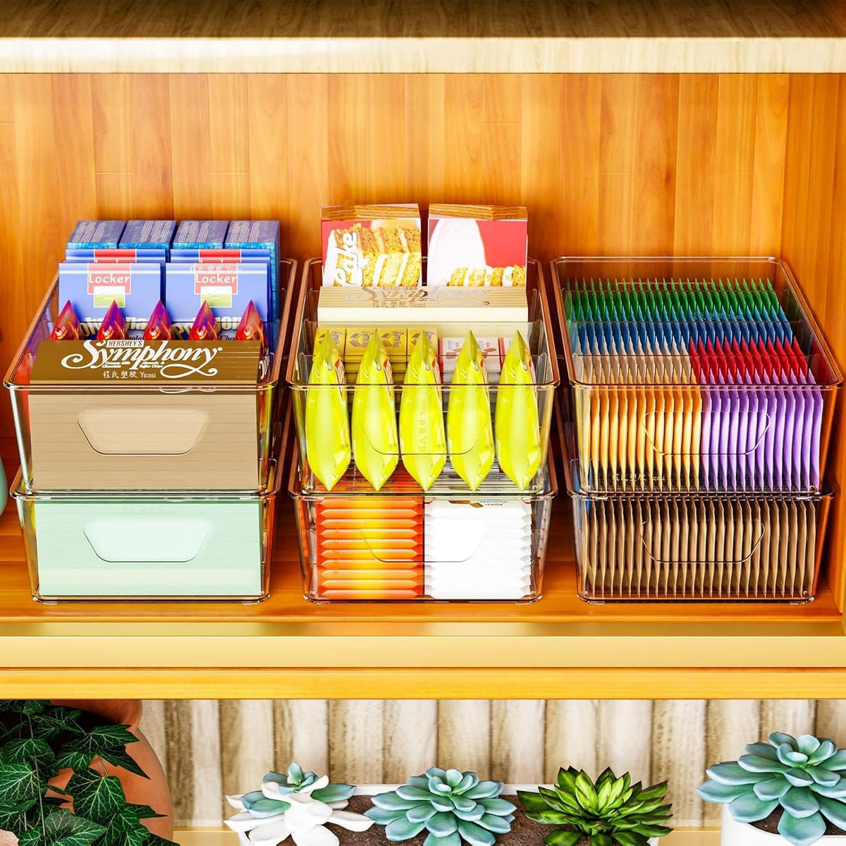 Stackable 2 Pack Snack Organizer for Pantry Shelf