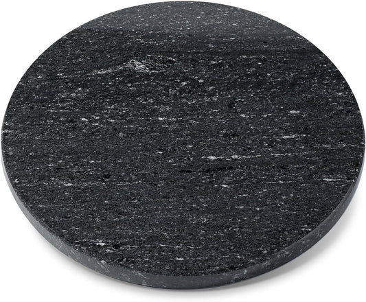 12'' Black Marble Lazy Susan Marble Turntable for Kitchen Dinning