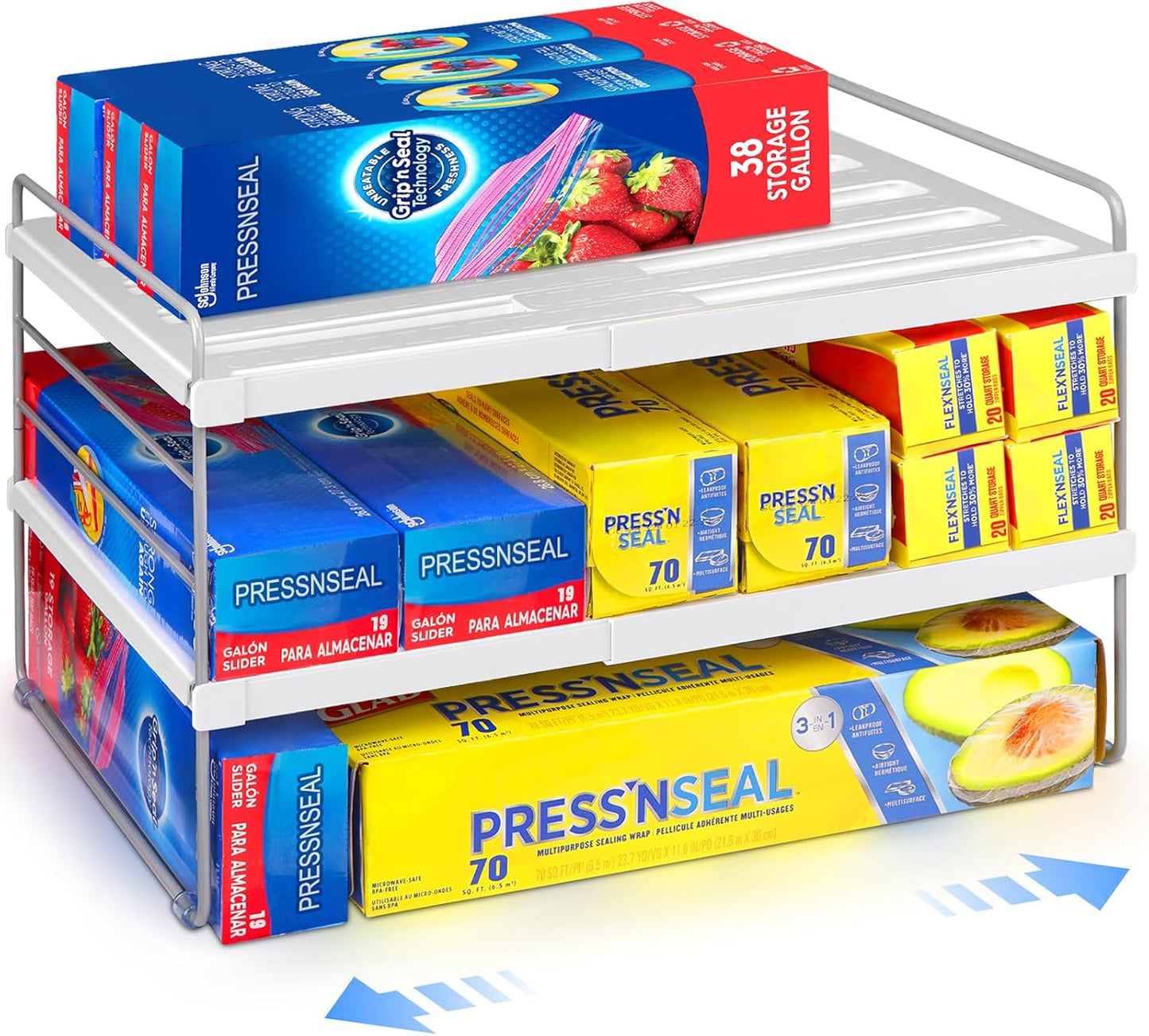 Kitchen Wrap Organizer, Expandable Pantry Organizers and Storage