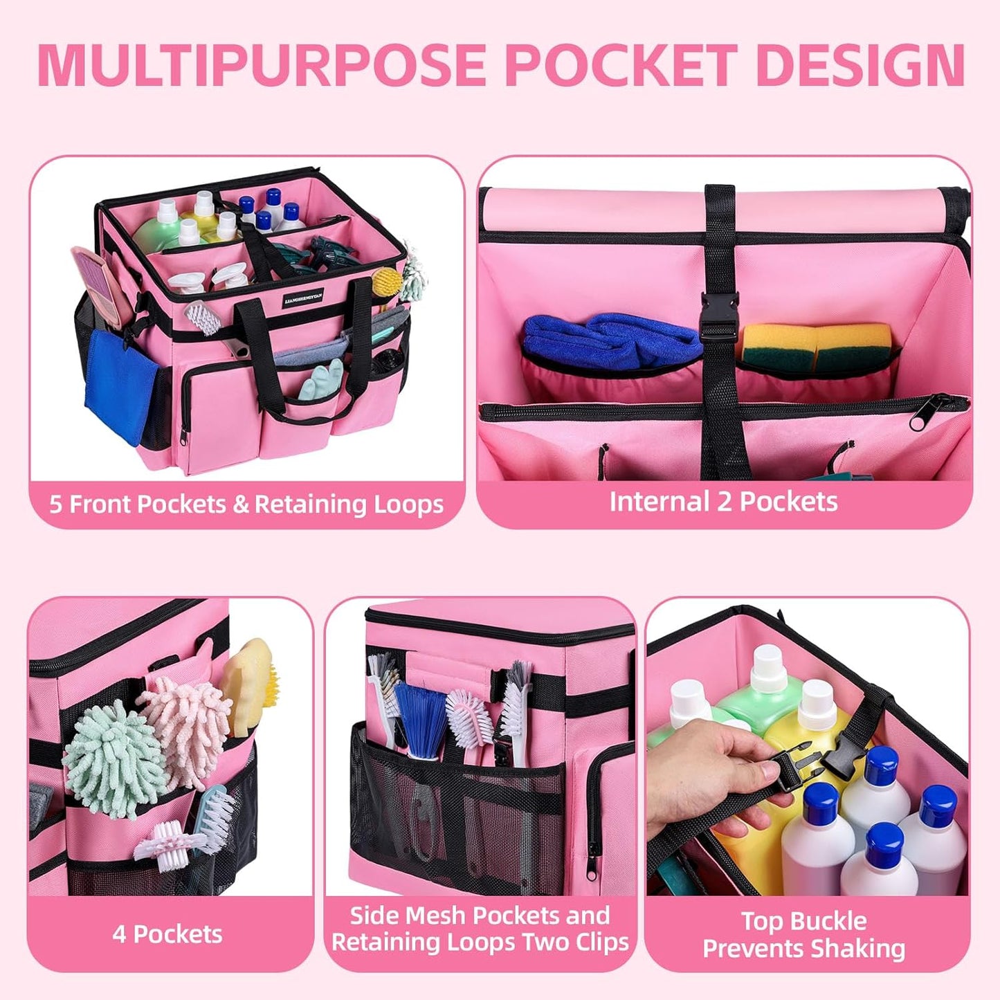 Extra Large Rolling Cleaning Caddy Bag with Wheels