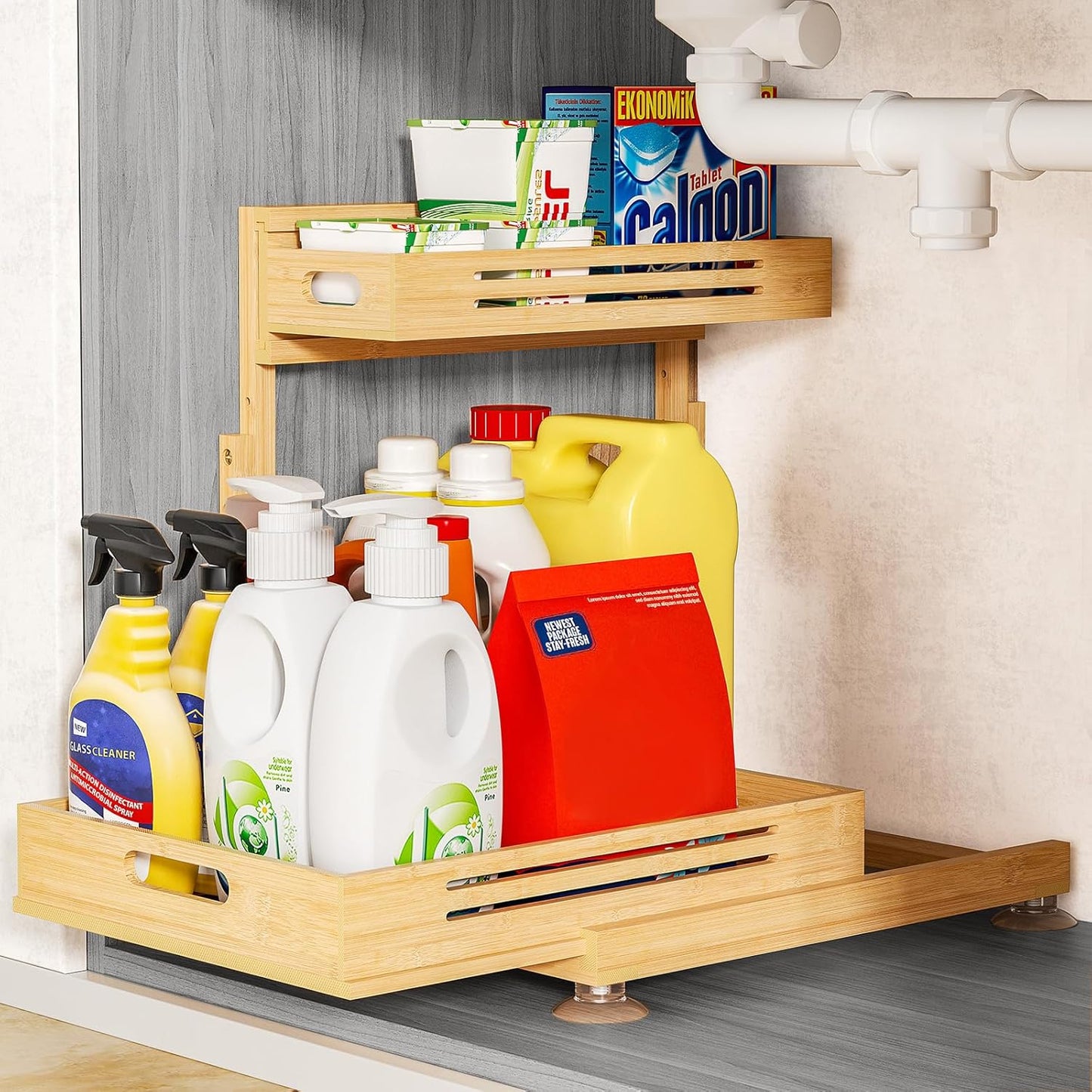 Under Sink Organizer, Pull Out Cabinet Organizer