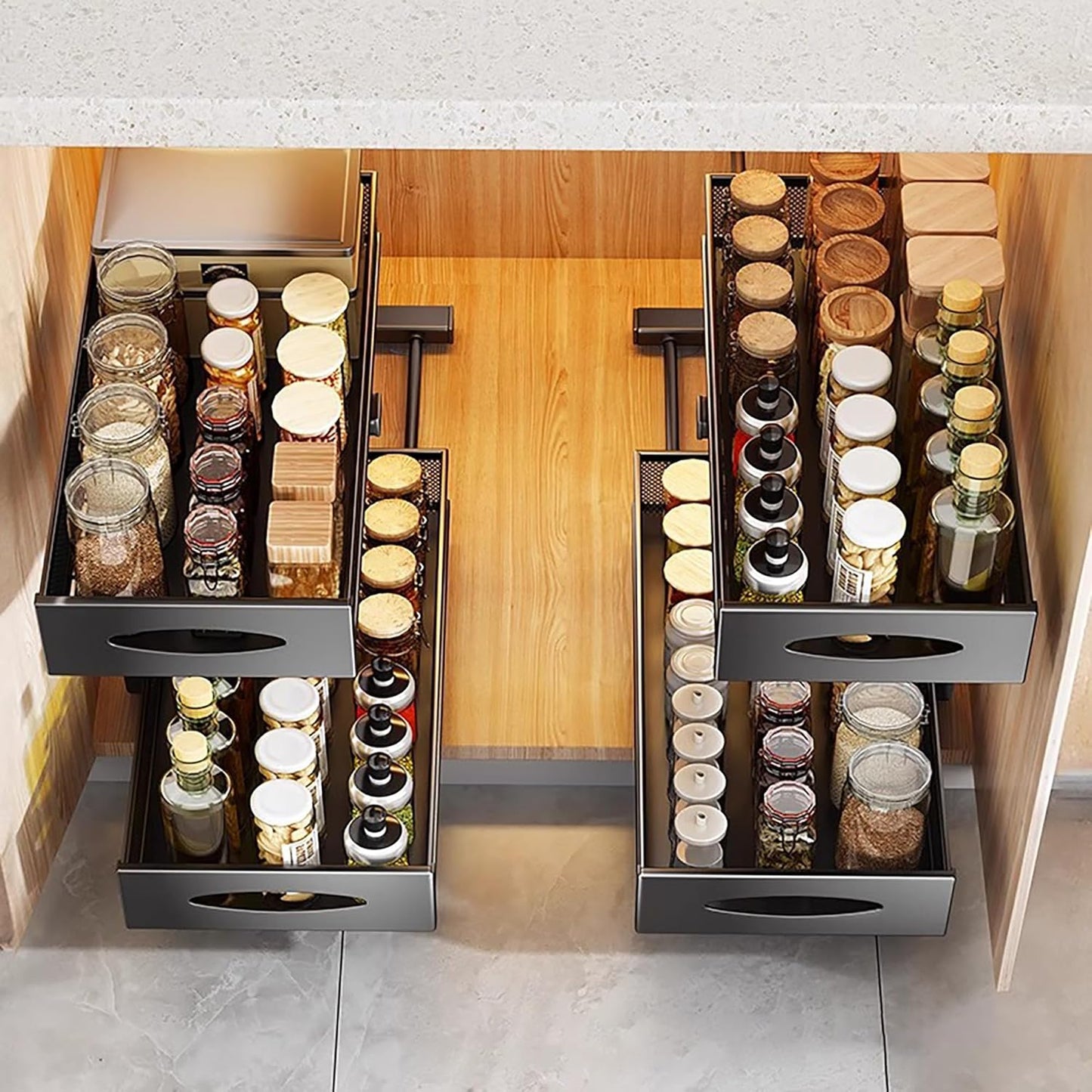Under Sink Organizer, 2 Packs 2 Tier Under Sink Organizers and Storage