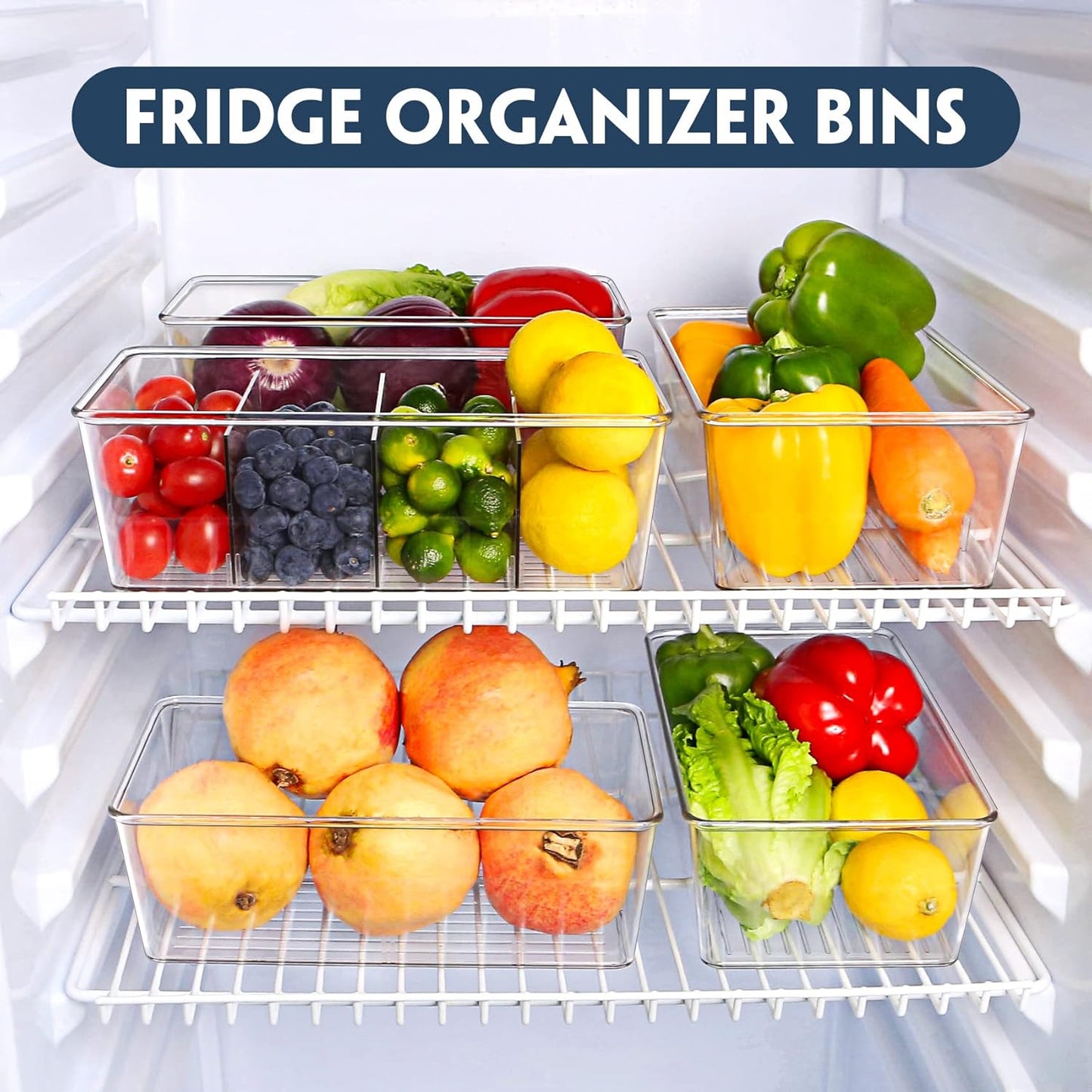 Pantry Organization and Storage Bins, Refrigerator Organizer Bins – Clear