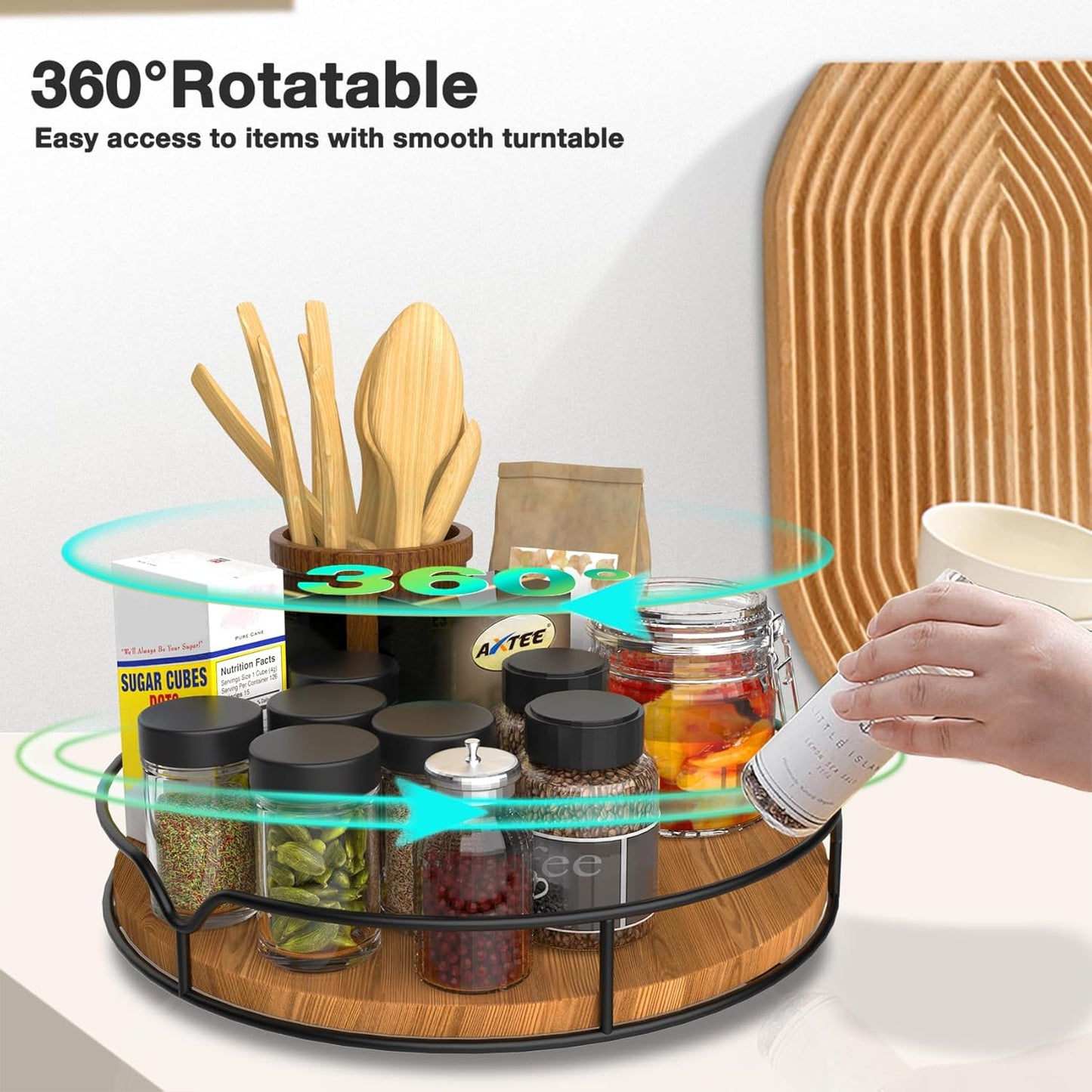 Lazy Susan Turntable Organizer for Cabinet Pantry Kitchen Countertop Refrigerator Cupboard