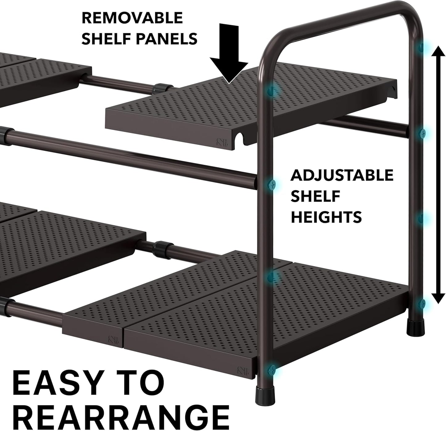 Under Sink 2-Tier Heavy Duty Expandable Rack Organizer