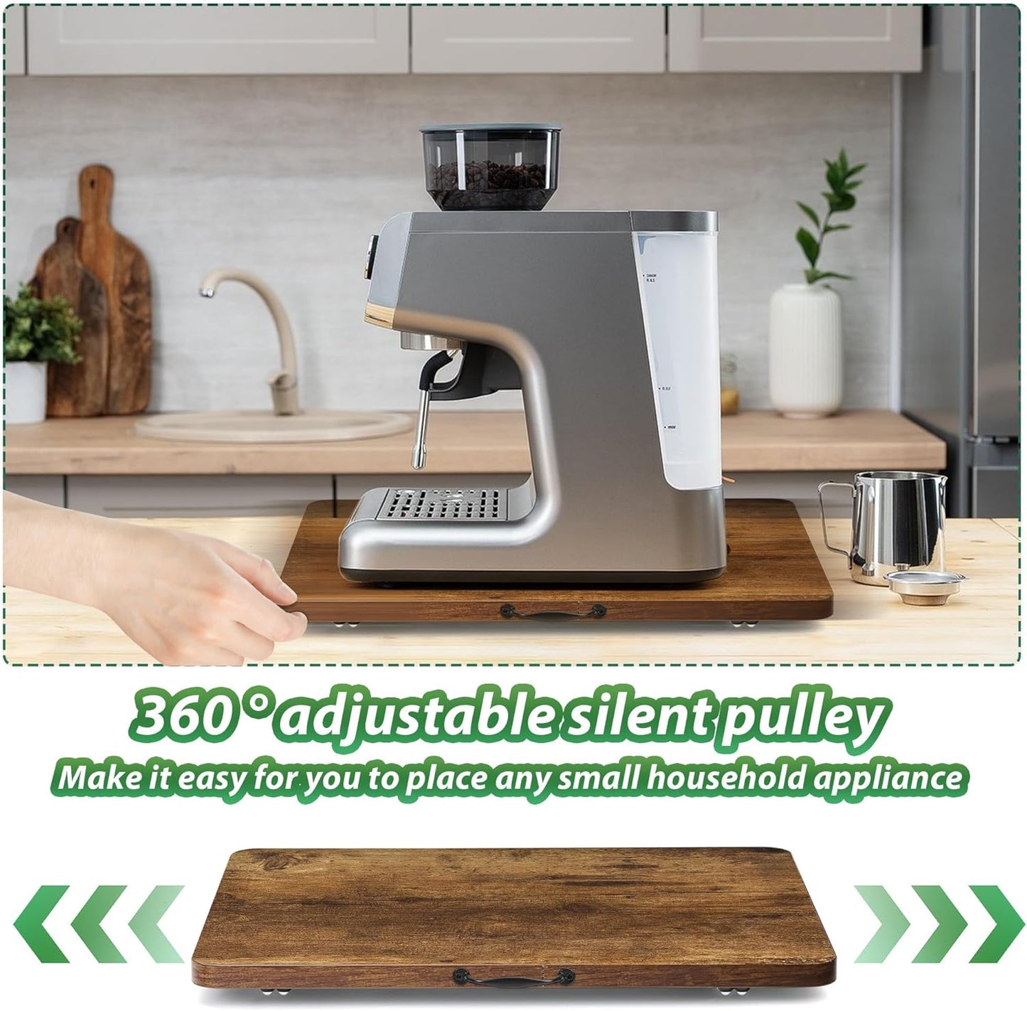 Appliance Slider, Sliding Tray for Coffee Maker, Coffee Pot Slider for Countertop
