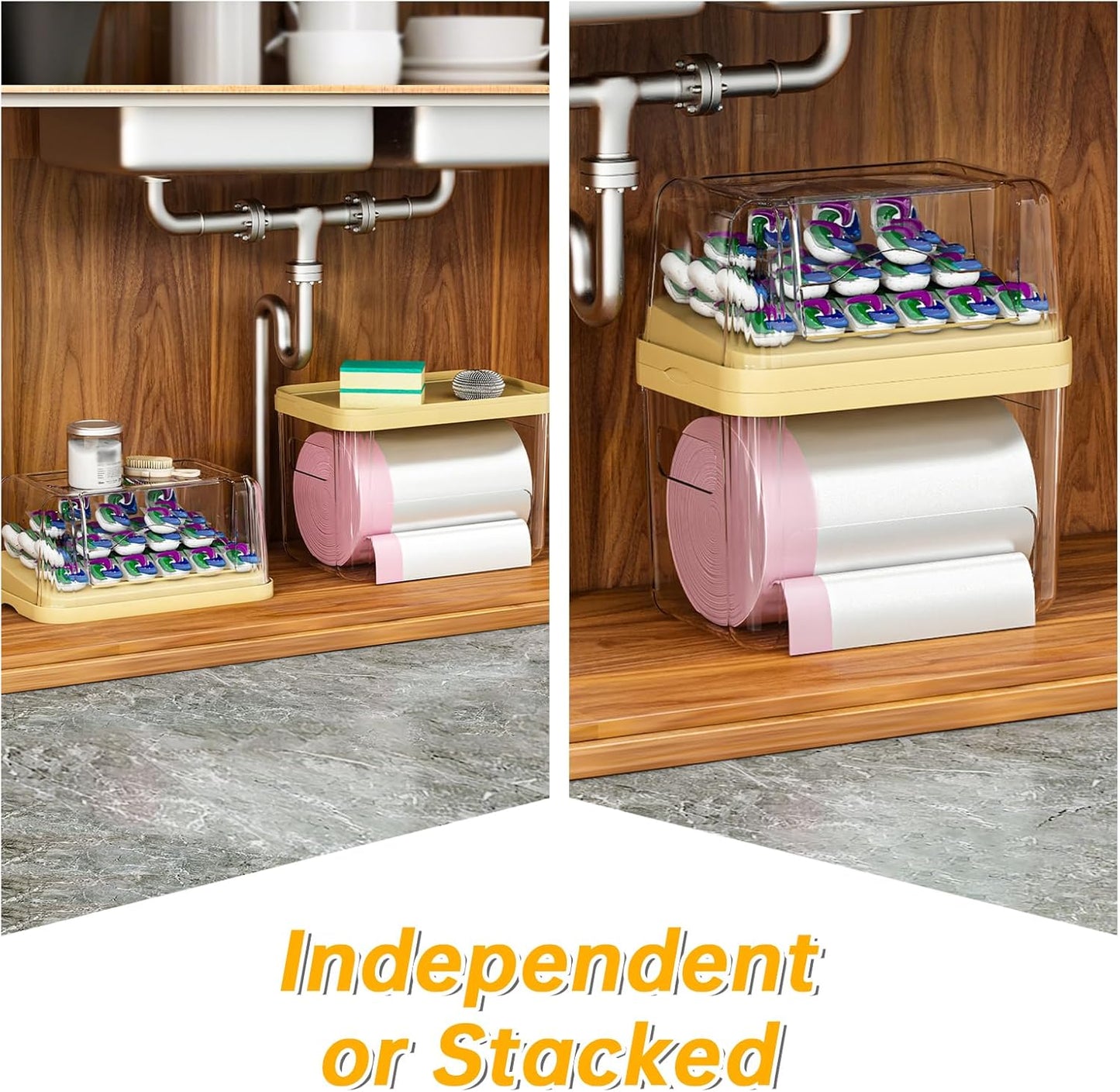 2-in-1 Trash Bag Dispenser & Laundry/Dishwasher Pods Container