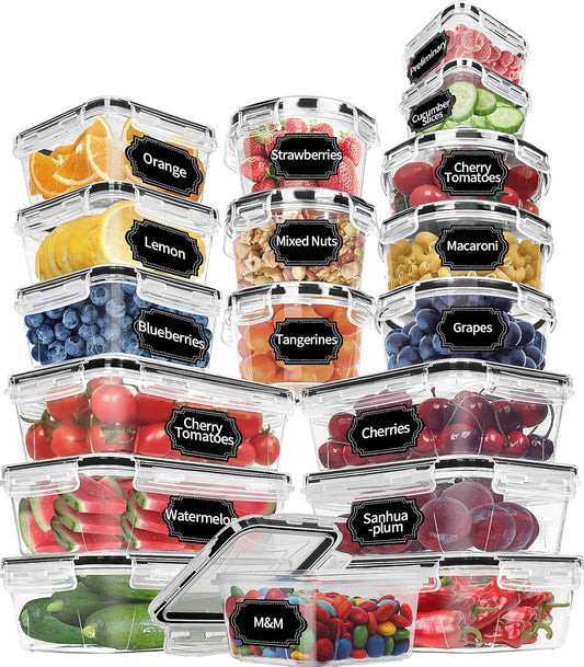36 Pack Food Storage Containers (18 Airtight Kitchen Storage & 18 Lids)
