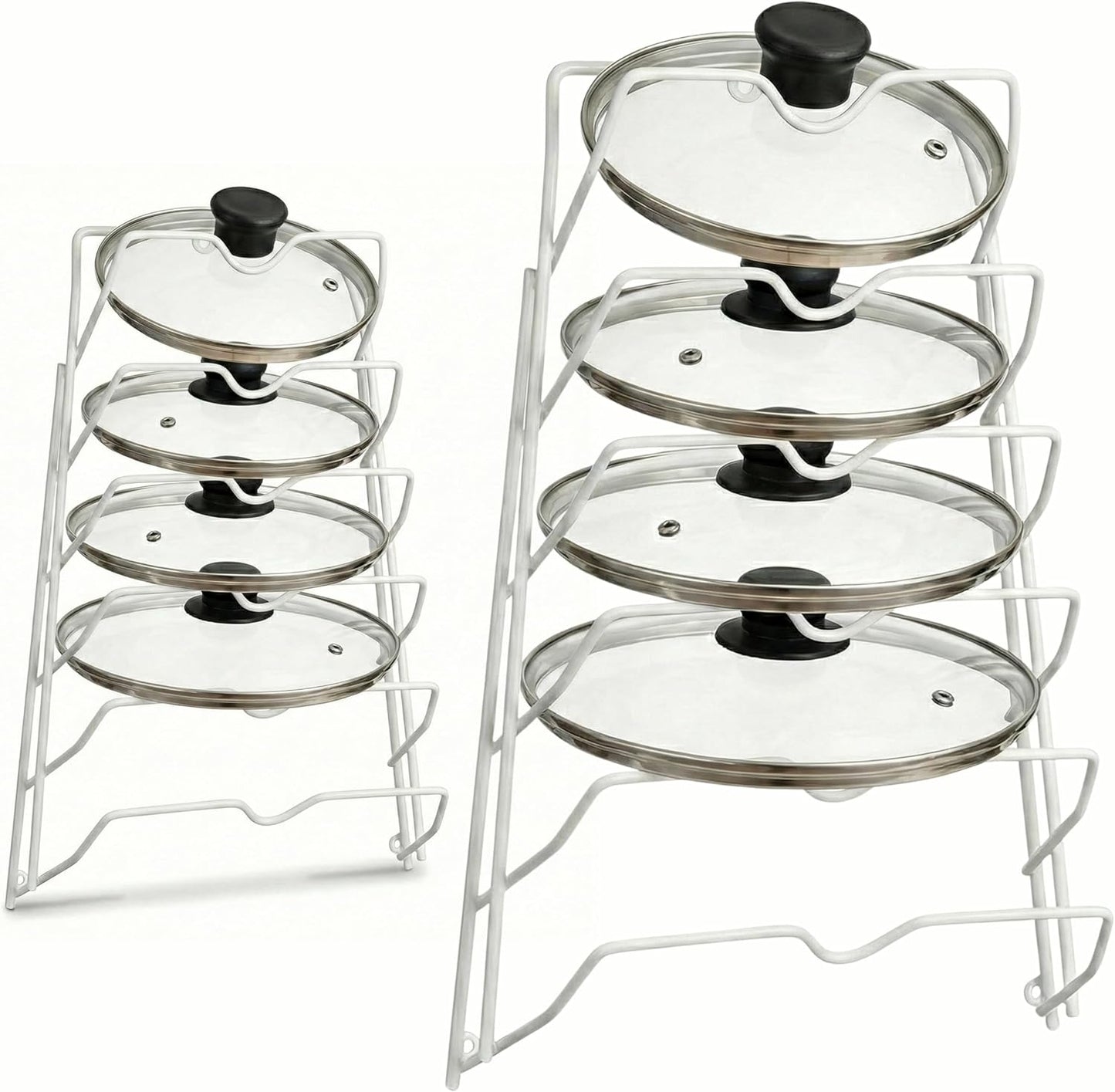 6 Pot Lid Organizer for Cabinet or Pantry Wall - Cupboard Door Pots and Pans Organizer