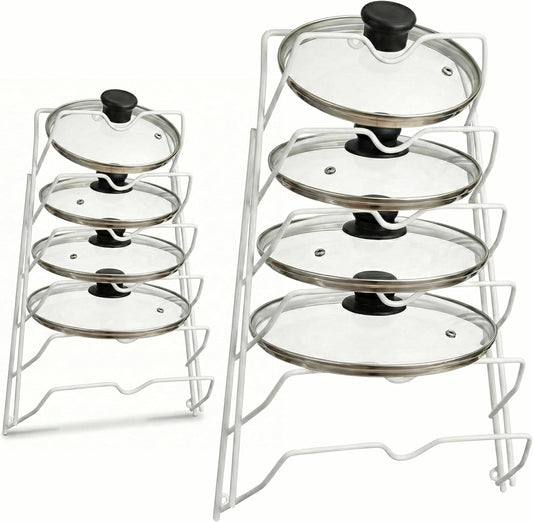 6 Pot Lid Organizer for Cabinet or Pantry Wall - Cupboard Door Pots and Pans Organizer