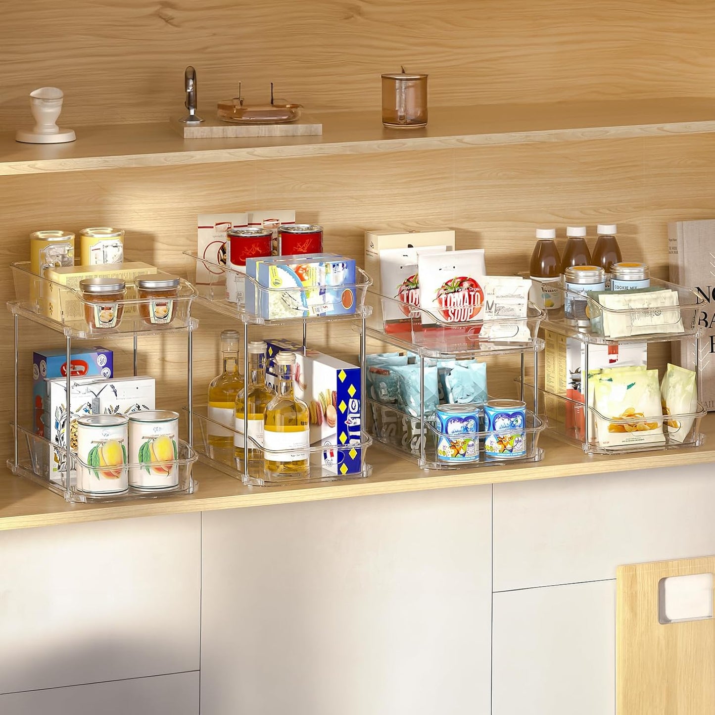 2-Tier Under Sink Organizers and Storage, Multi-Purpose Stackable Bathroom Cabinet organizers