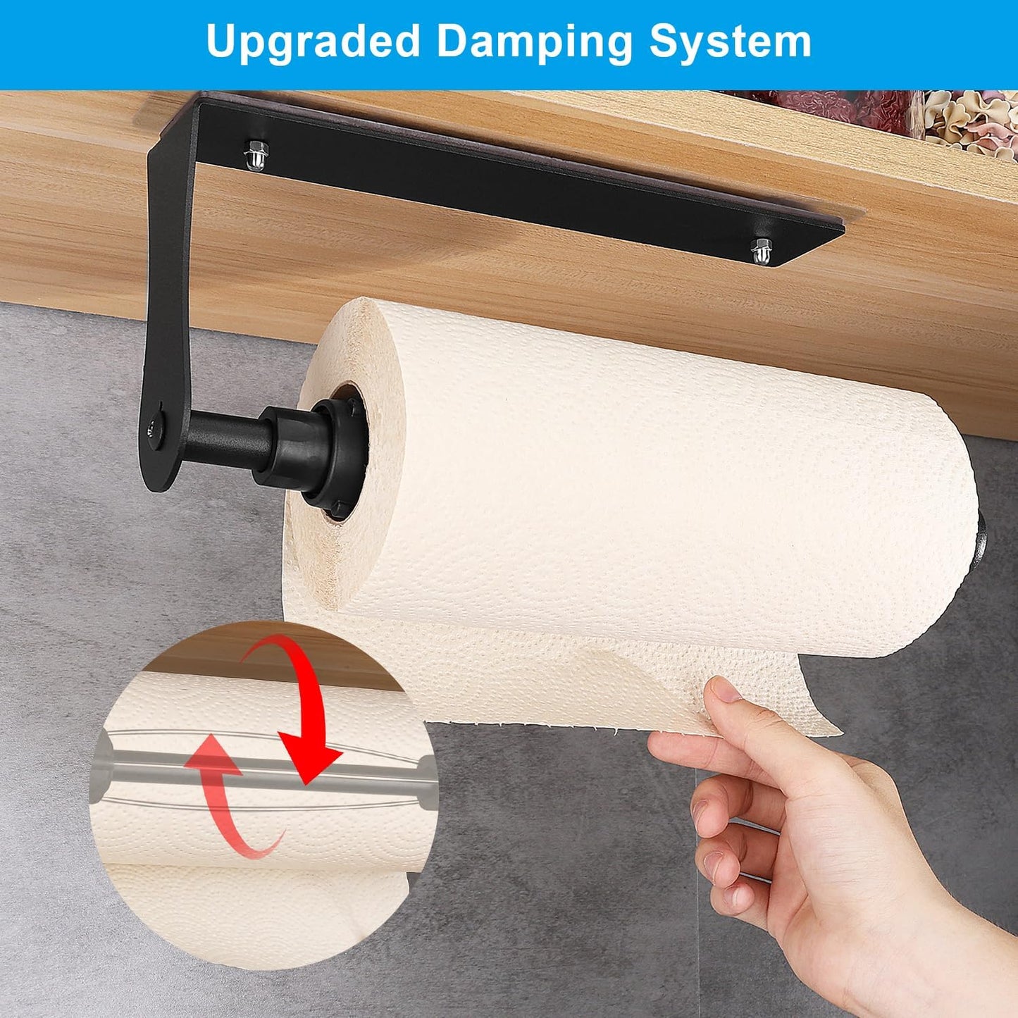 Magnetic Paper Towel Holder for Frige, One-Hand Operable Paper Towel Holder, Self-Adhesive