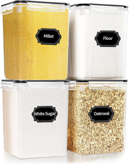 4 Pack Large Airtight Food Storage Containers with Lids (5.2L / 176oz)