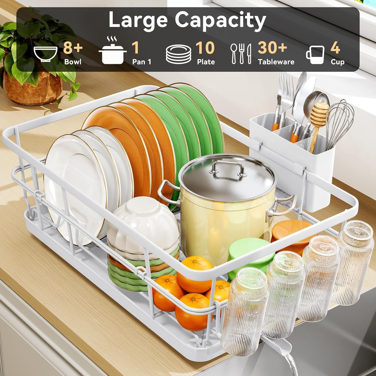 Dish Drying Rack, Dish Racks for Kitchen Counter