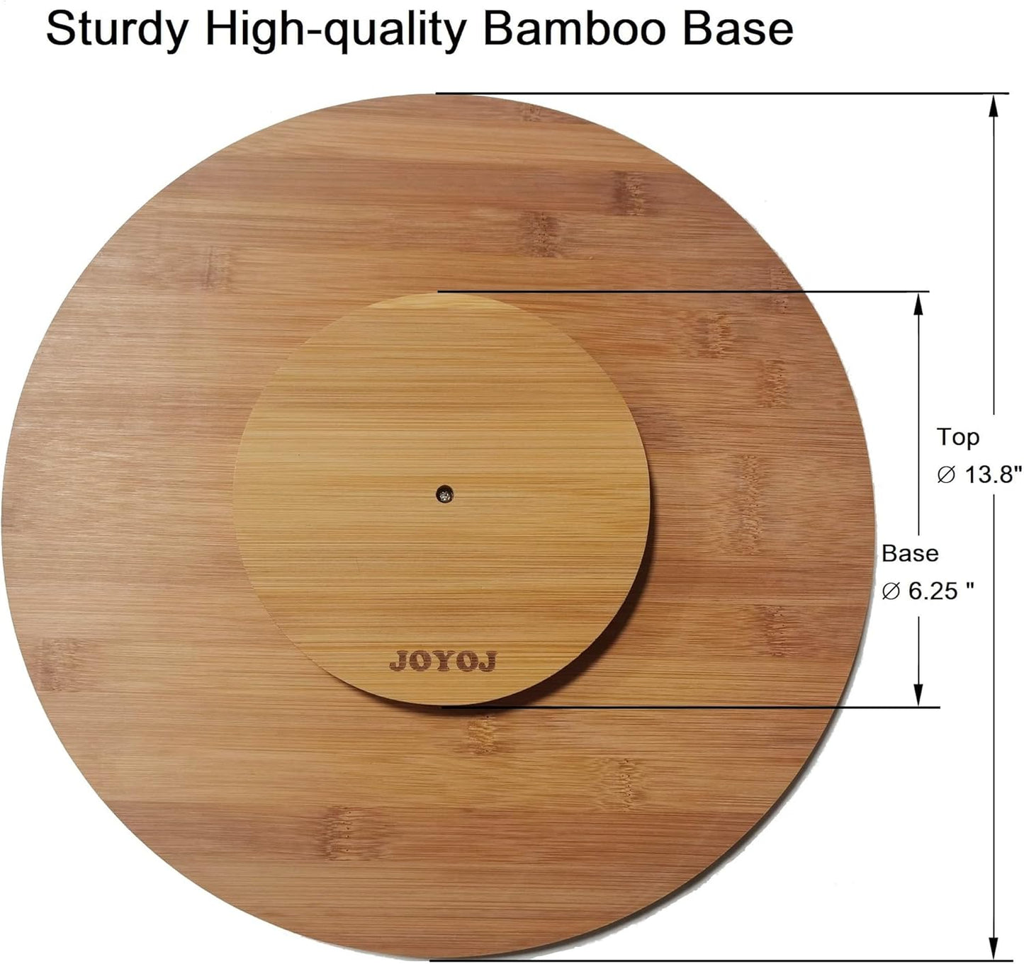 13.8-inch Round Bamboo Lazy Susan Turntable for Cabinet, Countertop