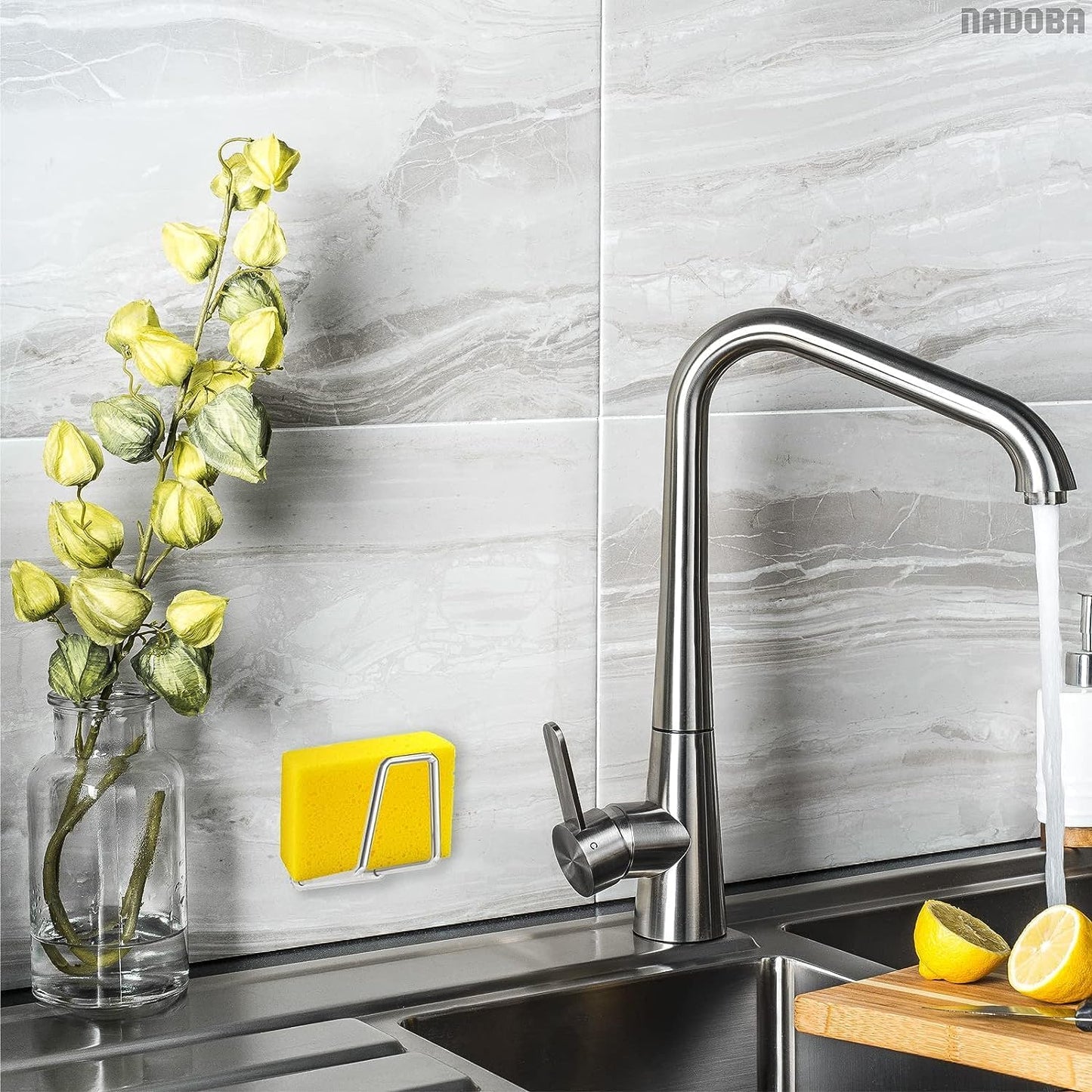 2 Pcs Stainless Steel Sponge Holder for Kitchen Sink