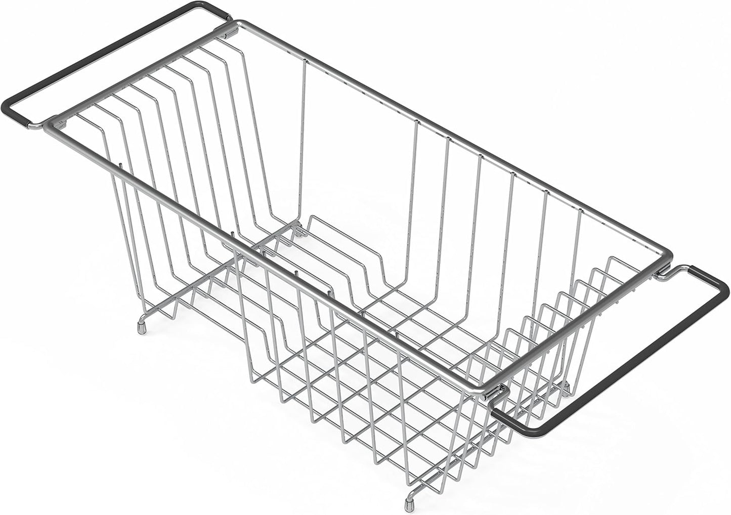 Over Sink Counter Top Stainless Steel Dish Drainer Drying Rack, Chrome