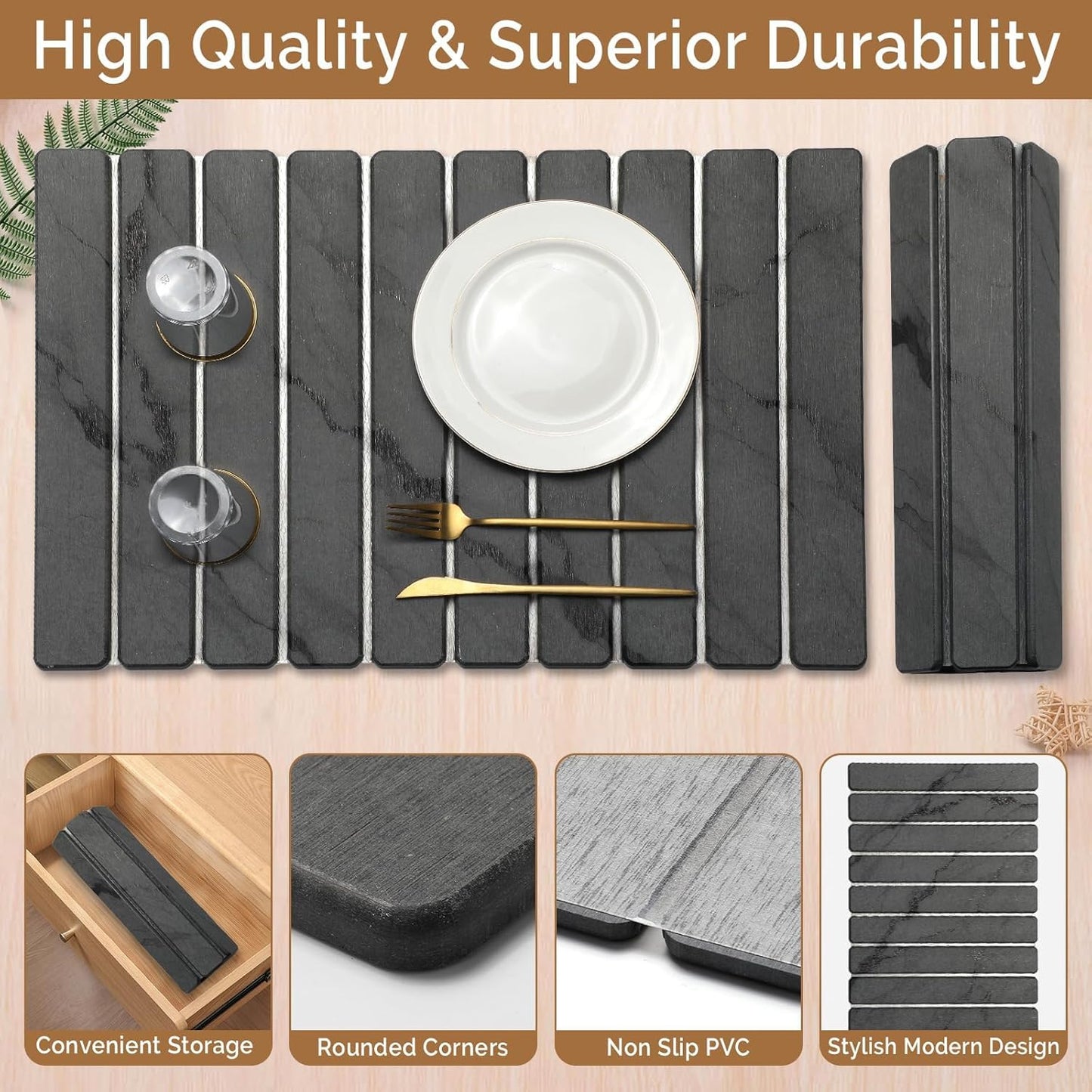 Large Stone Dish Drying Mat for Kitchen Counter