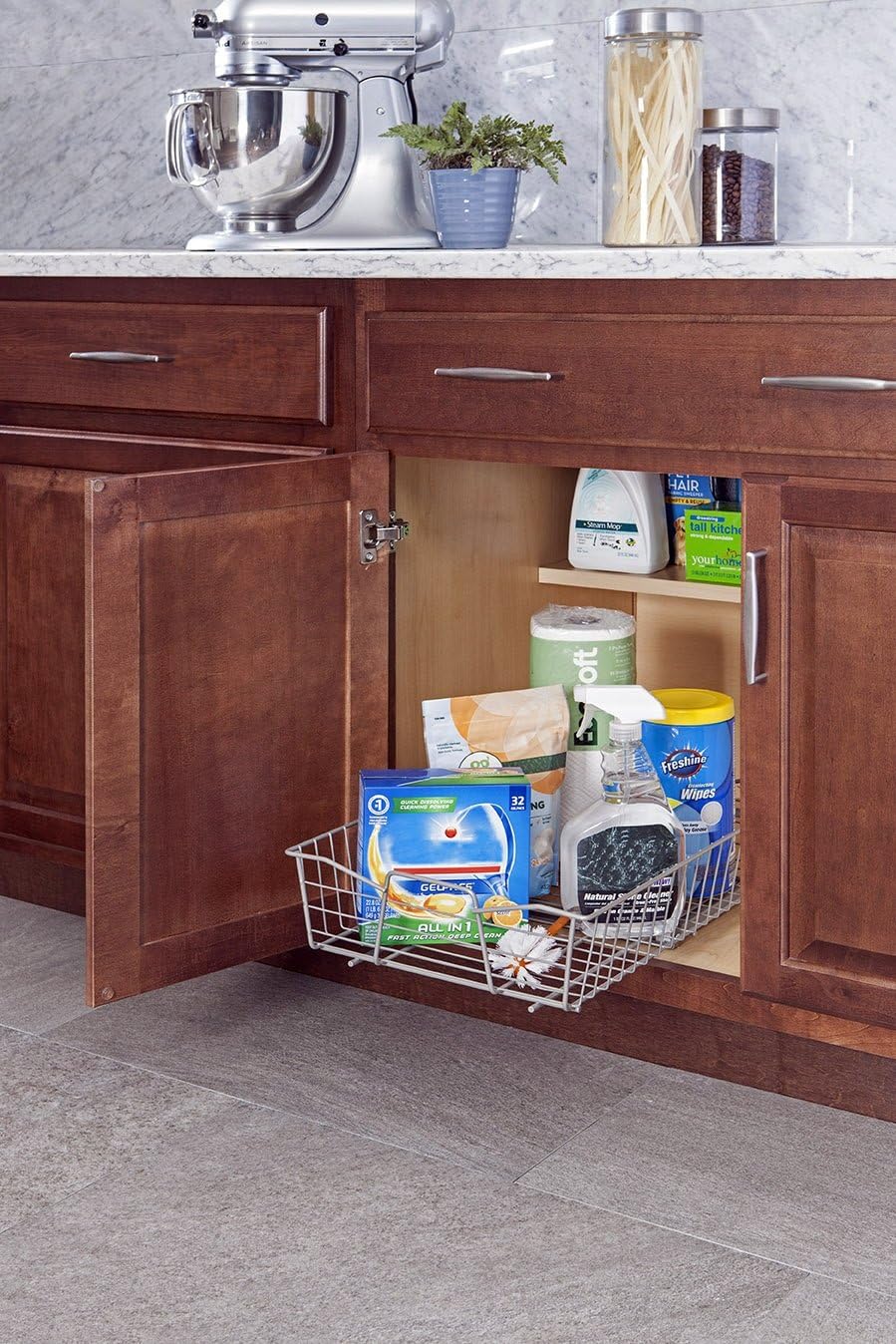 14 in. Pull Out Cabinet Organizer, Heavy Duty, Slide Out Pantry Shelves Drawers for Kitchen