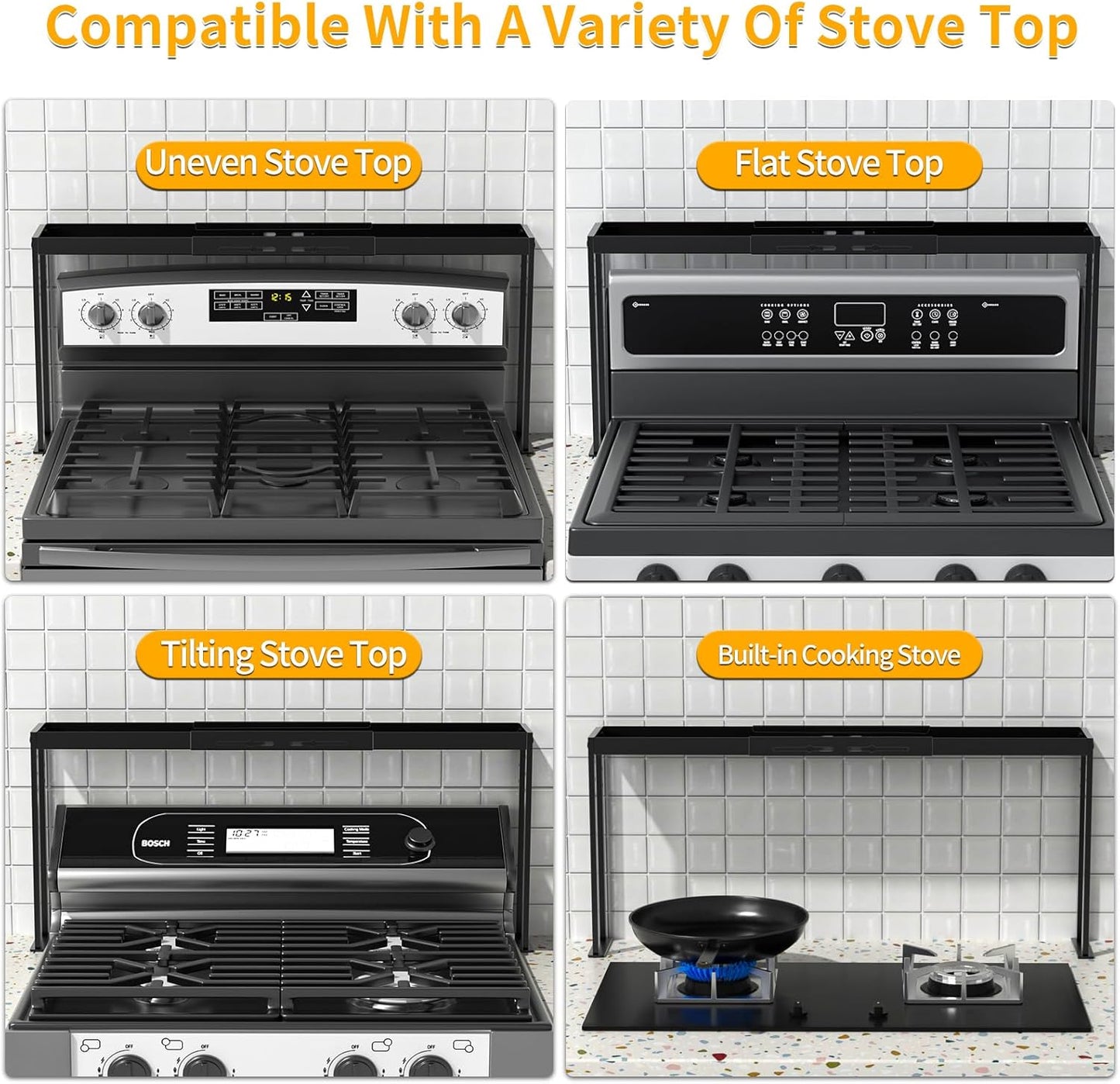 Spice Rack Shelf for Kitchen Stove, Adjustable 27 to 33 Inch Spice Rack Organizer
