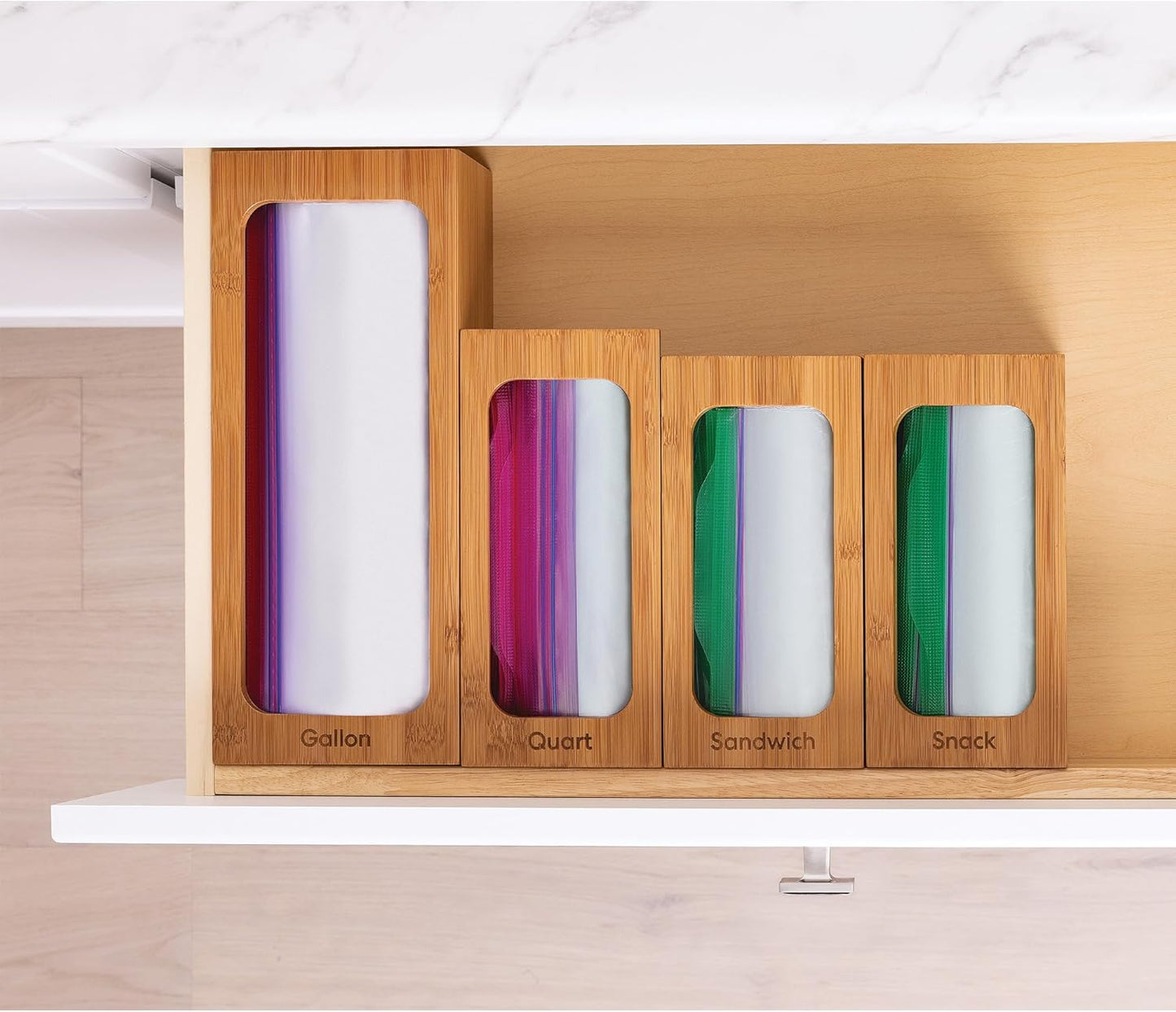 Bamboo Premium Organizer Storage Bins for Kitchen Silverware, Pantry, Closet, Office Desk, Pens