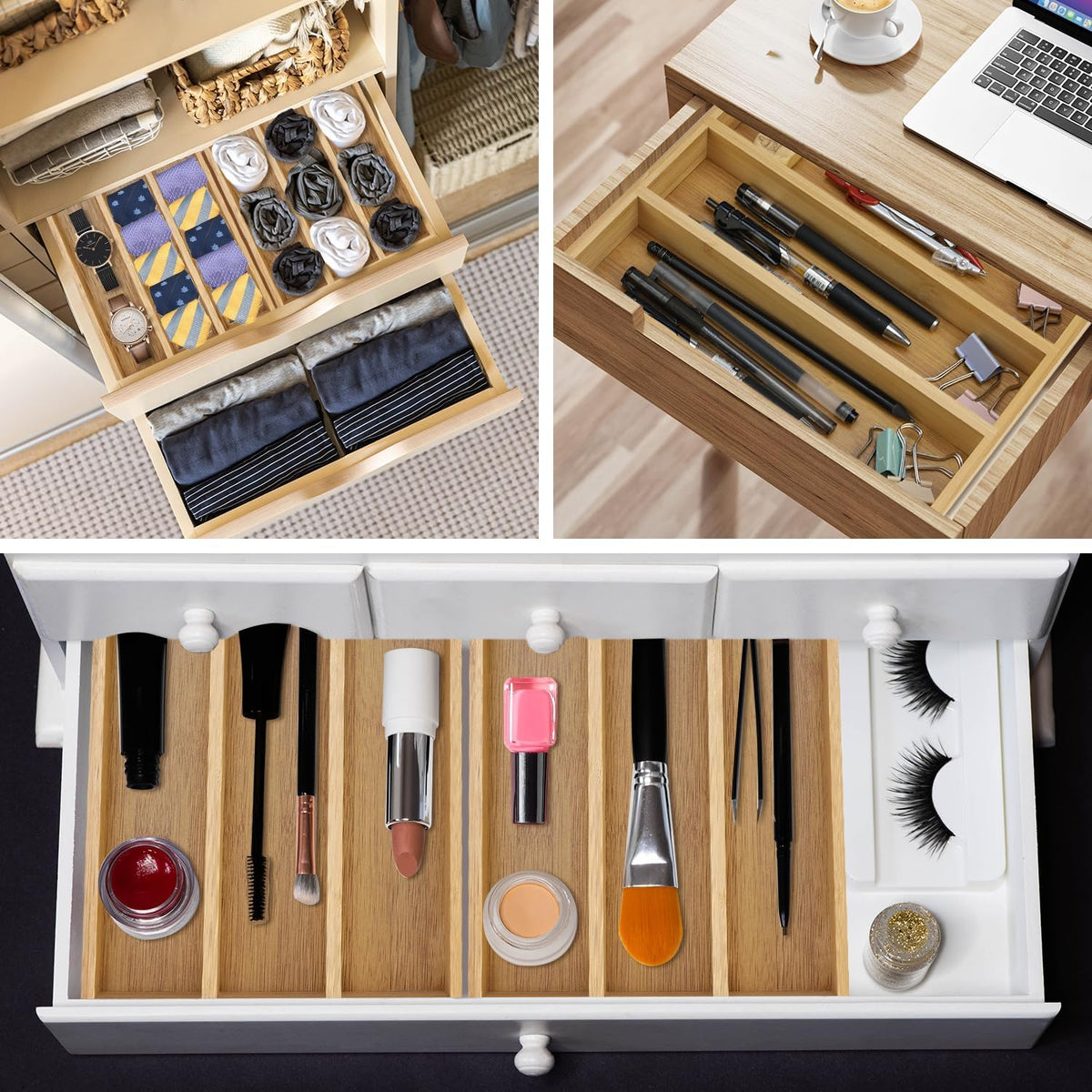 Small Bamboo Silverware Drawer Organizer Kitchen Utensil Spo