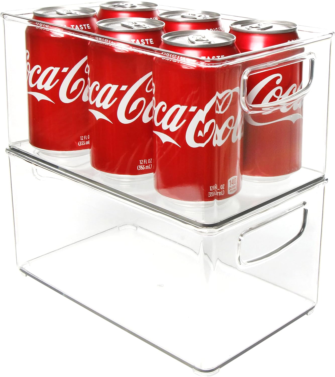 2 Pack Stackable Plastic Storage Organizer Container Bin