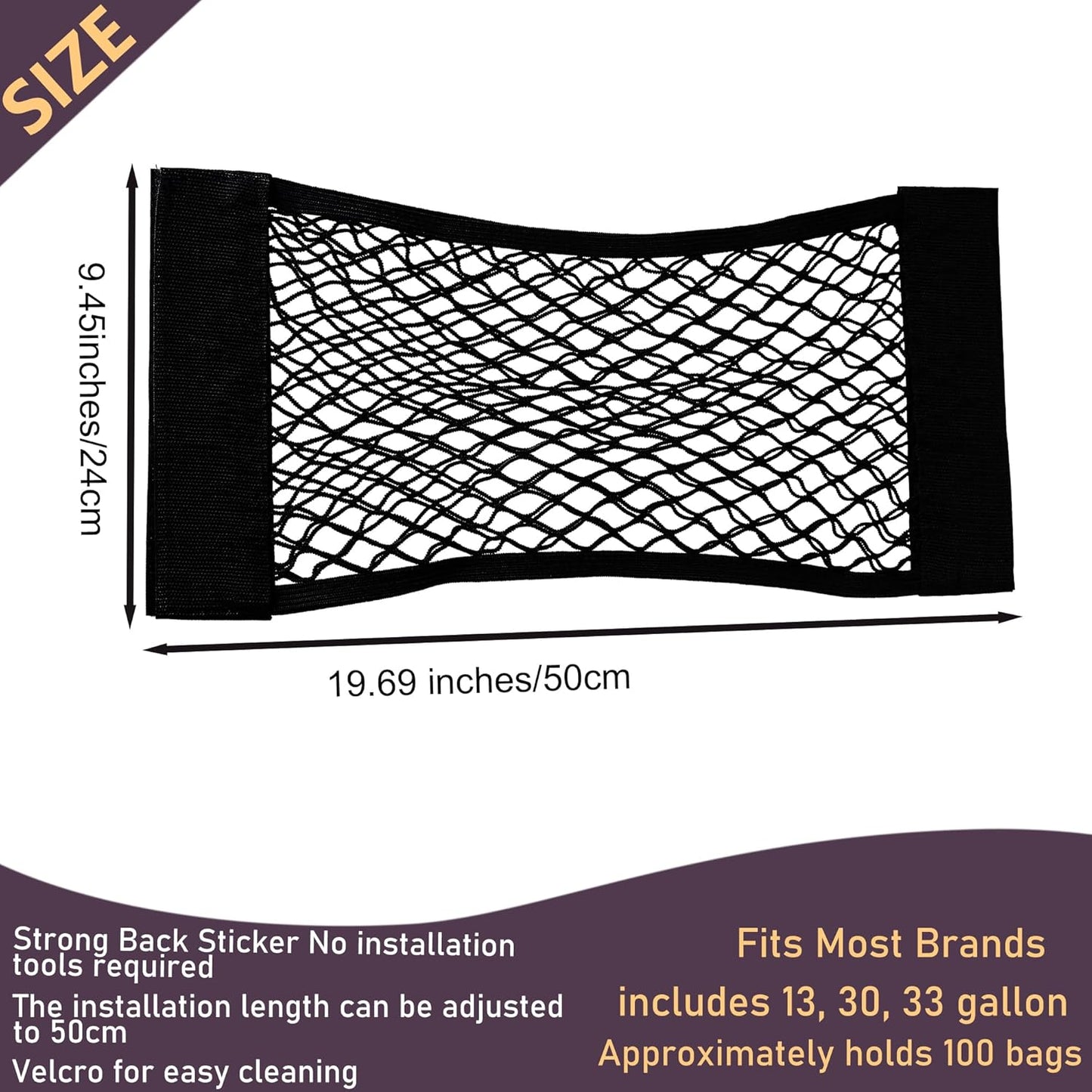 Extra Large Trash Bag Holder Mesh Storage Net Grocery Bag Organizer Dispenser for Aluminum Foil