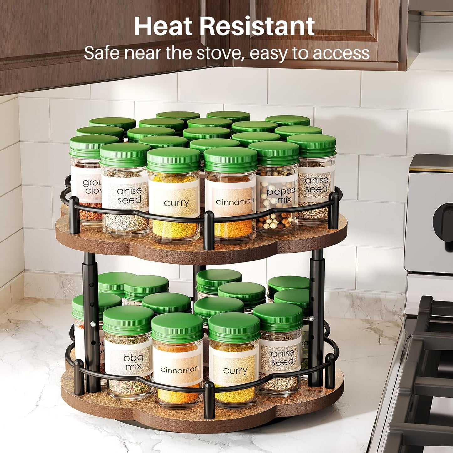 Spice Rack Lazy Susan Organizer for Cabinet