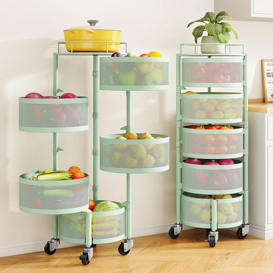 Fruit and Vegetable Basket Bowls for Kitchen with Metal Top Lid