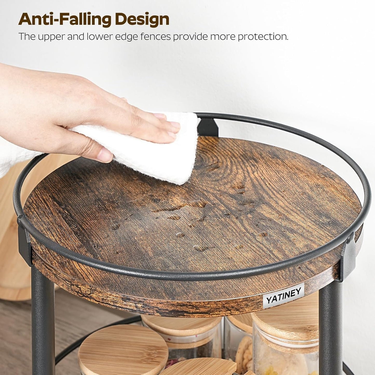 Lazy Susan Organizer, Rotating Spice Rack, 2 Tier Spice Turntable Organizer