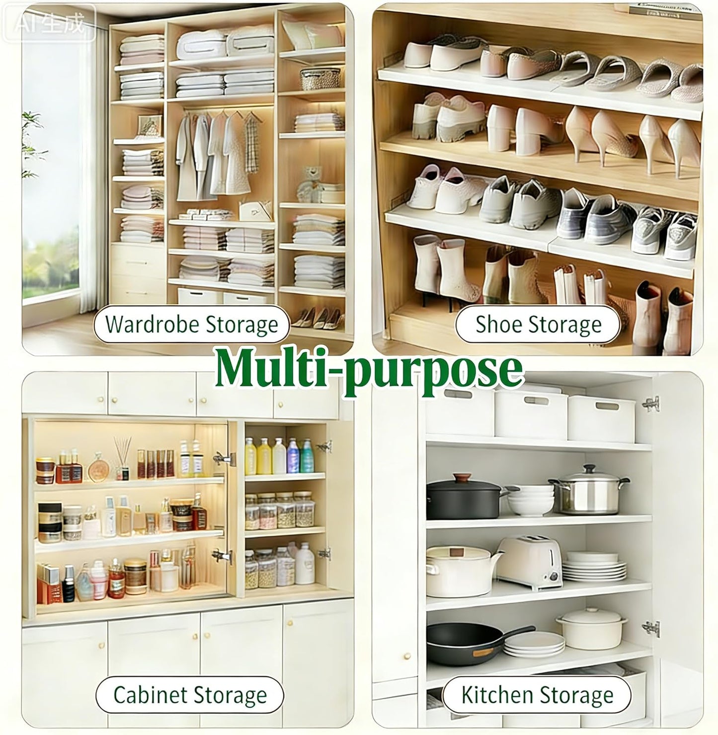 Expandable Closet Shelf Organizer, Adjustable Shelves Organizer