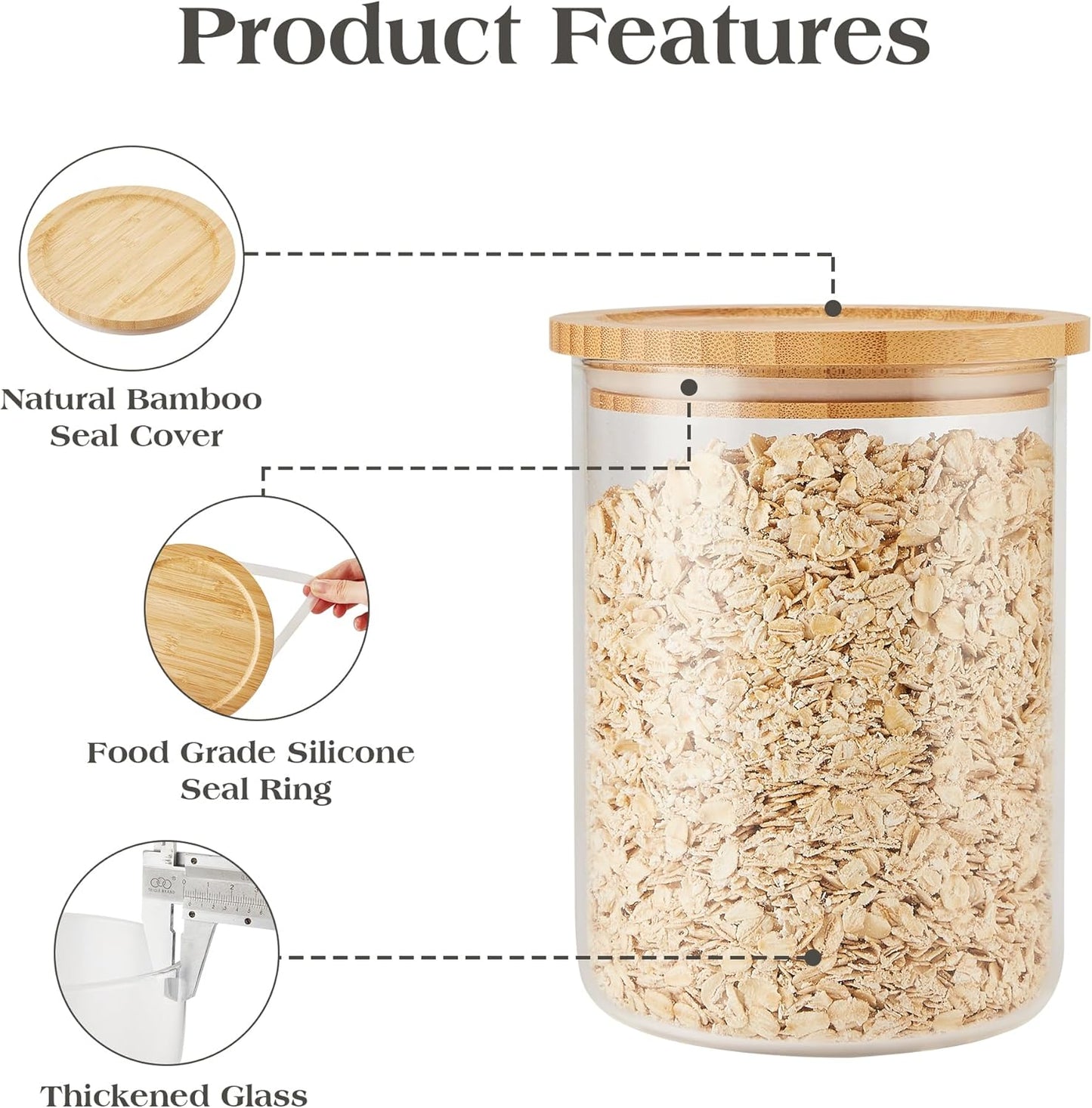 Glass Storage Containers with Wooden Lids