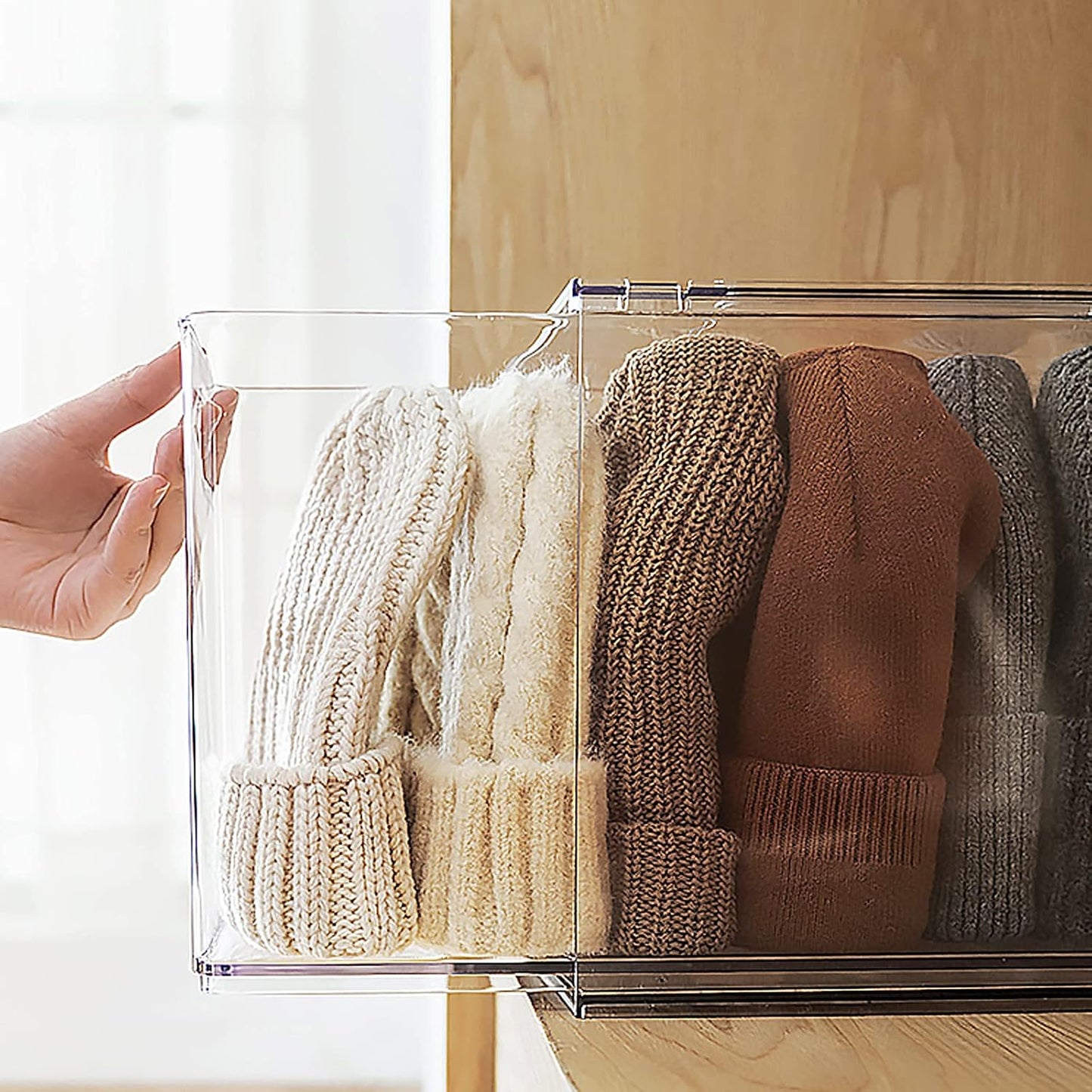Refrigerator Organizer and Storage Bins with Pull-out Drawer