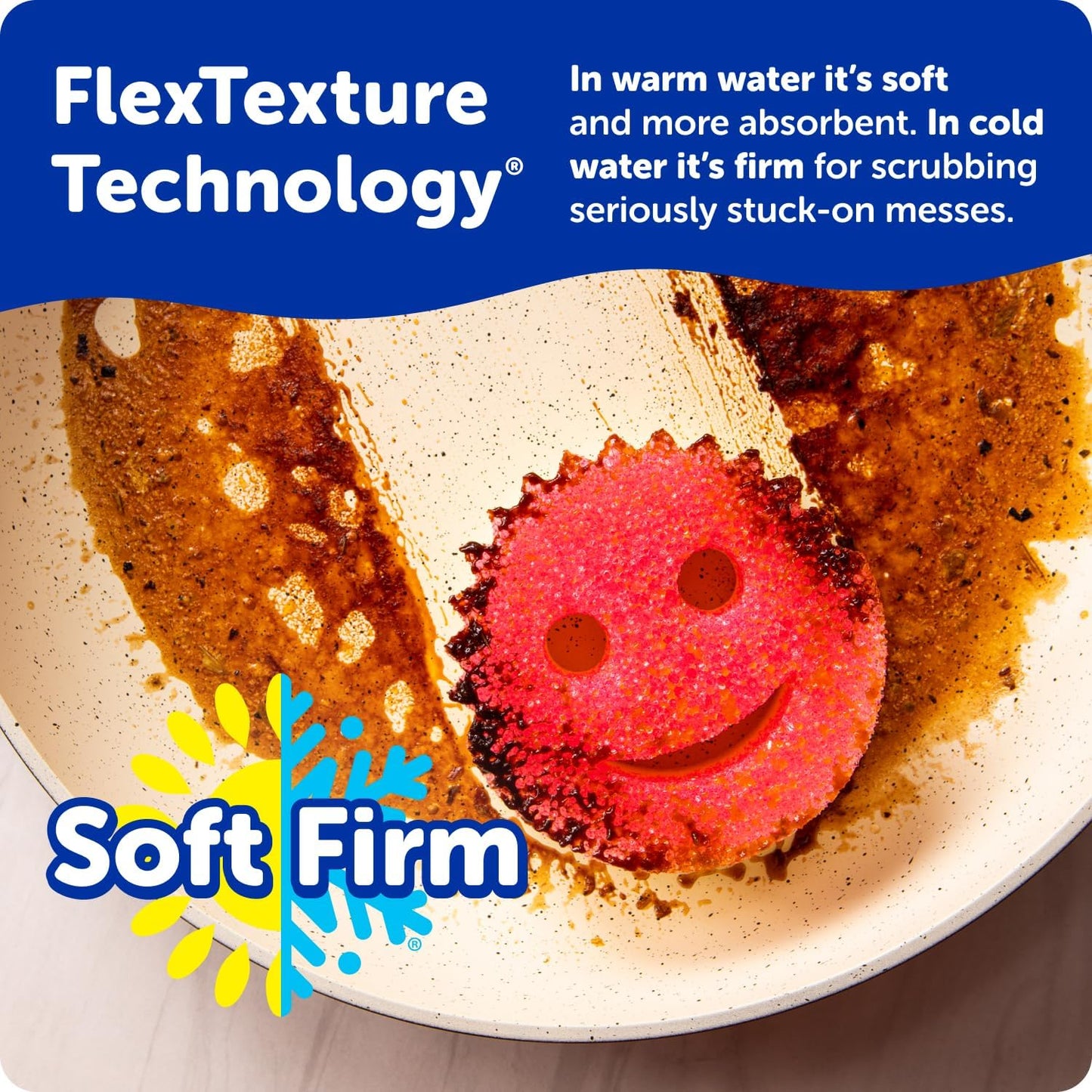 6 Kitchen Sponges & 1 Daddy Caddy Dish Sponge Holder - BPA Free & Made with Polymer Foam