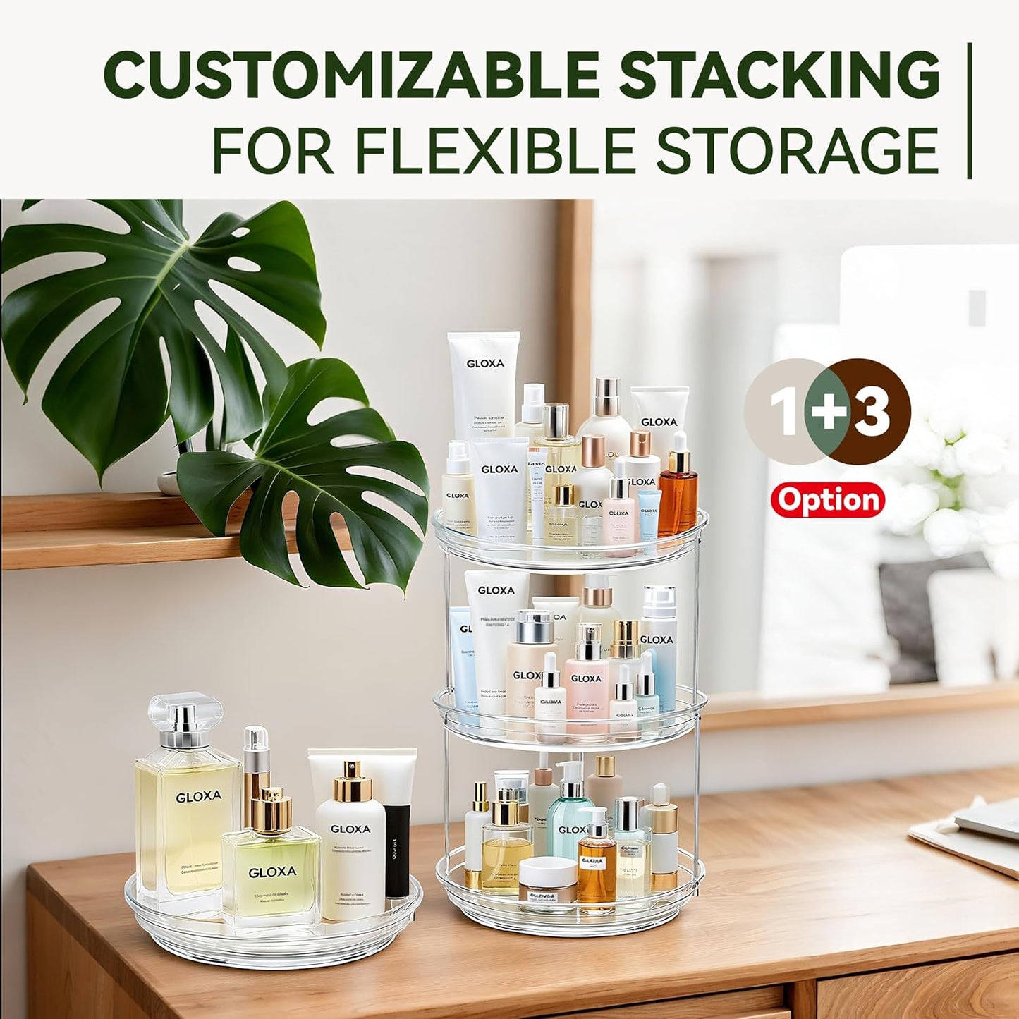 2 Tier Lazy Susan Turntable Organizer for Cabinet