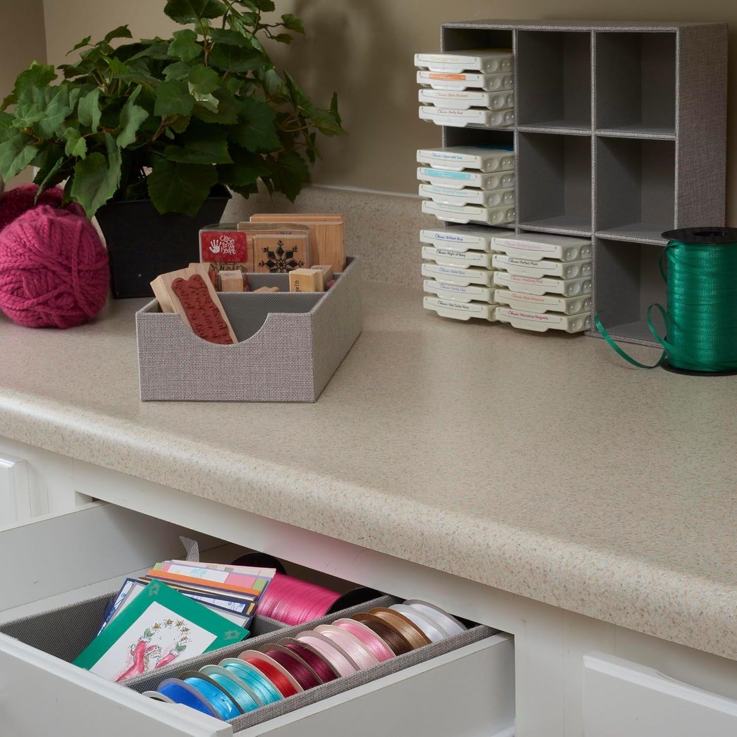 Grey 727-1 Deep 3 Section Drawer Organizer Box for Storage | 12 in x 6.13 in x 3.13